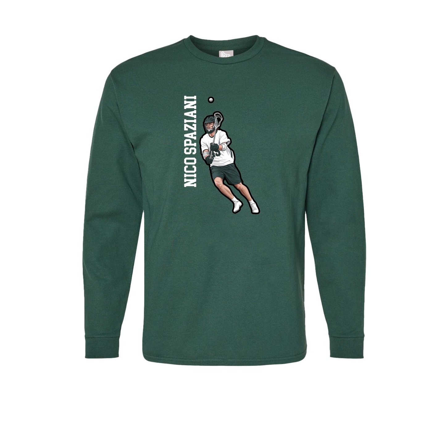 Long Sleeve Tee — Name Vertical in Green