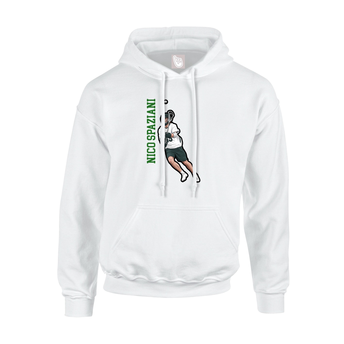 Youth Hoodie — Name Vertical in White