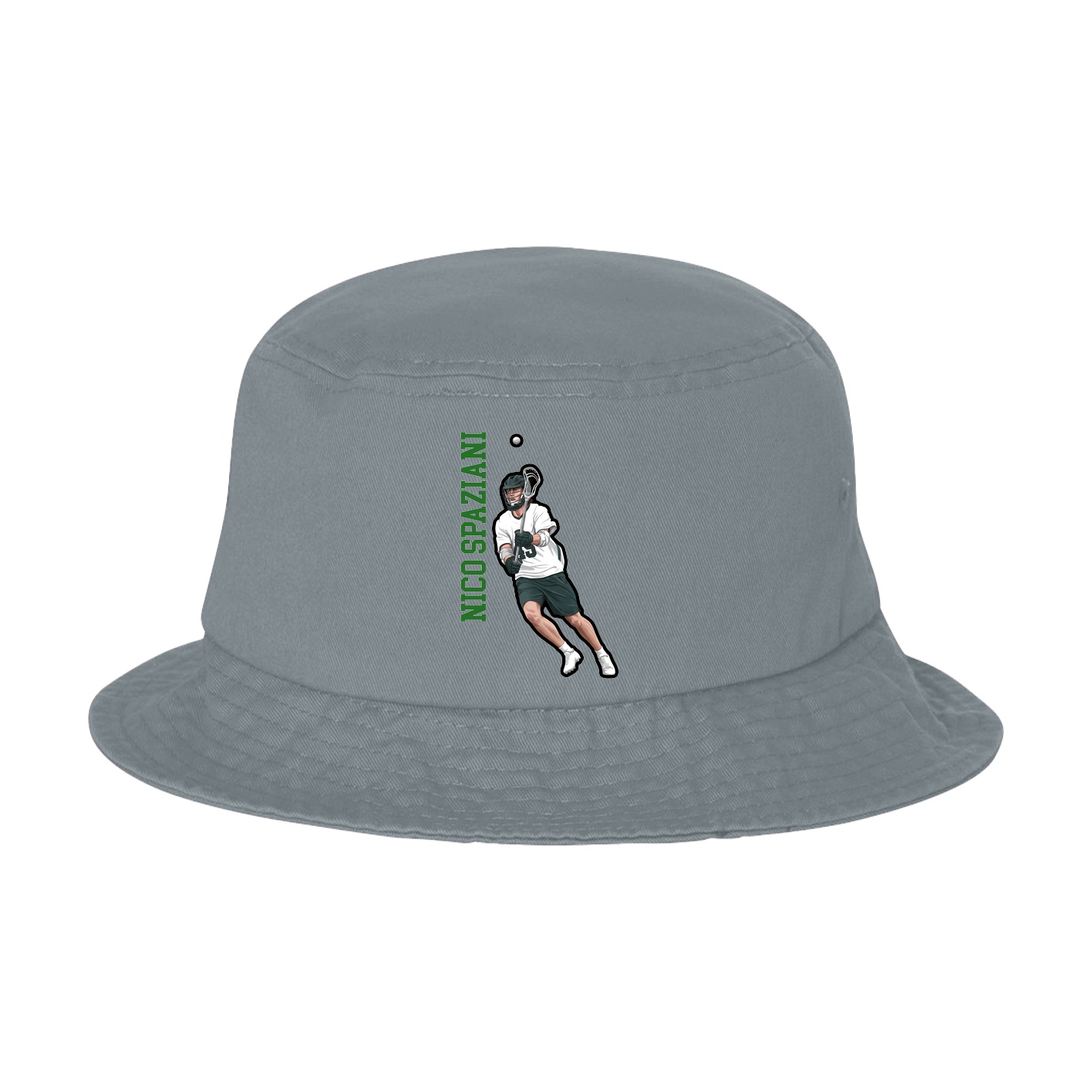 Bucket Cap — Name Vertical in Grey