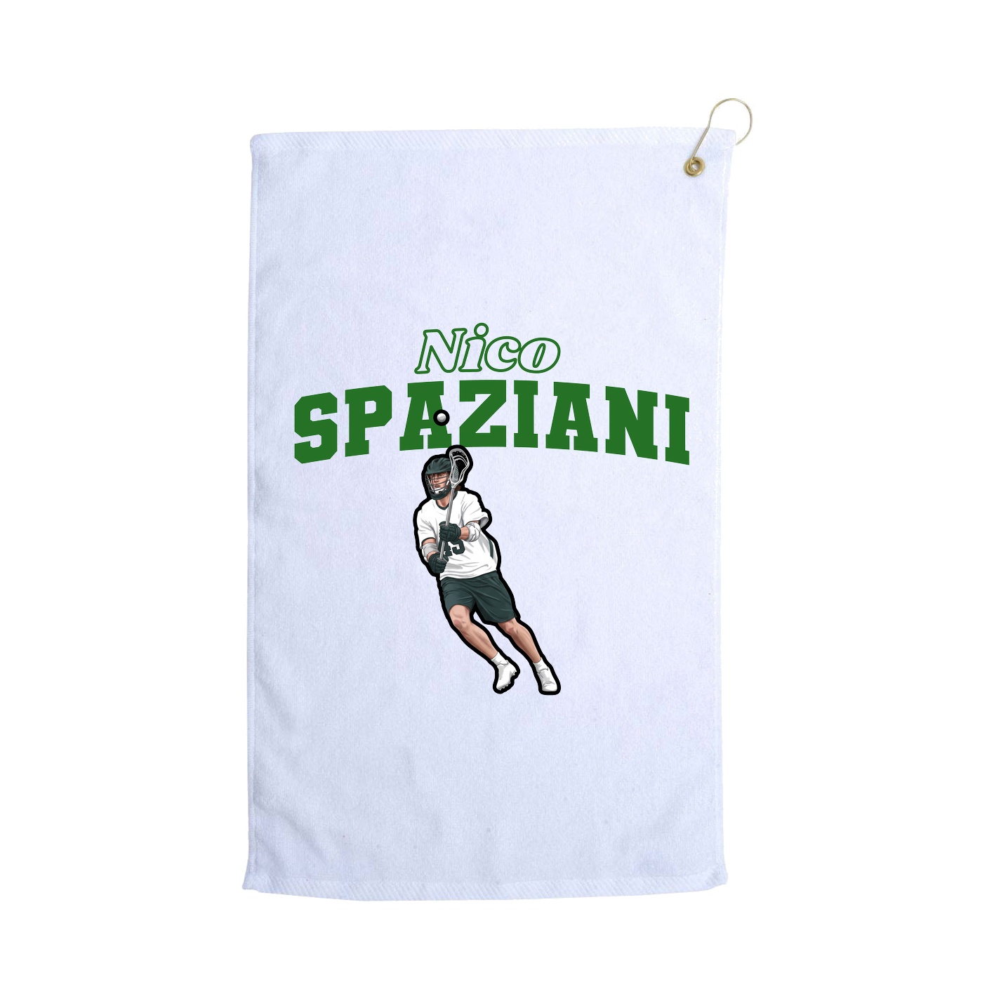 Golf Towel — Name Arch in White