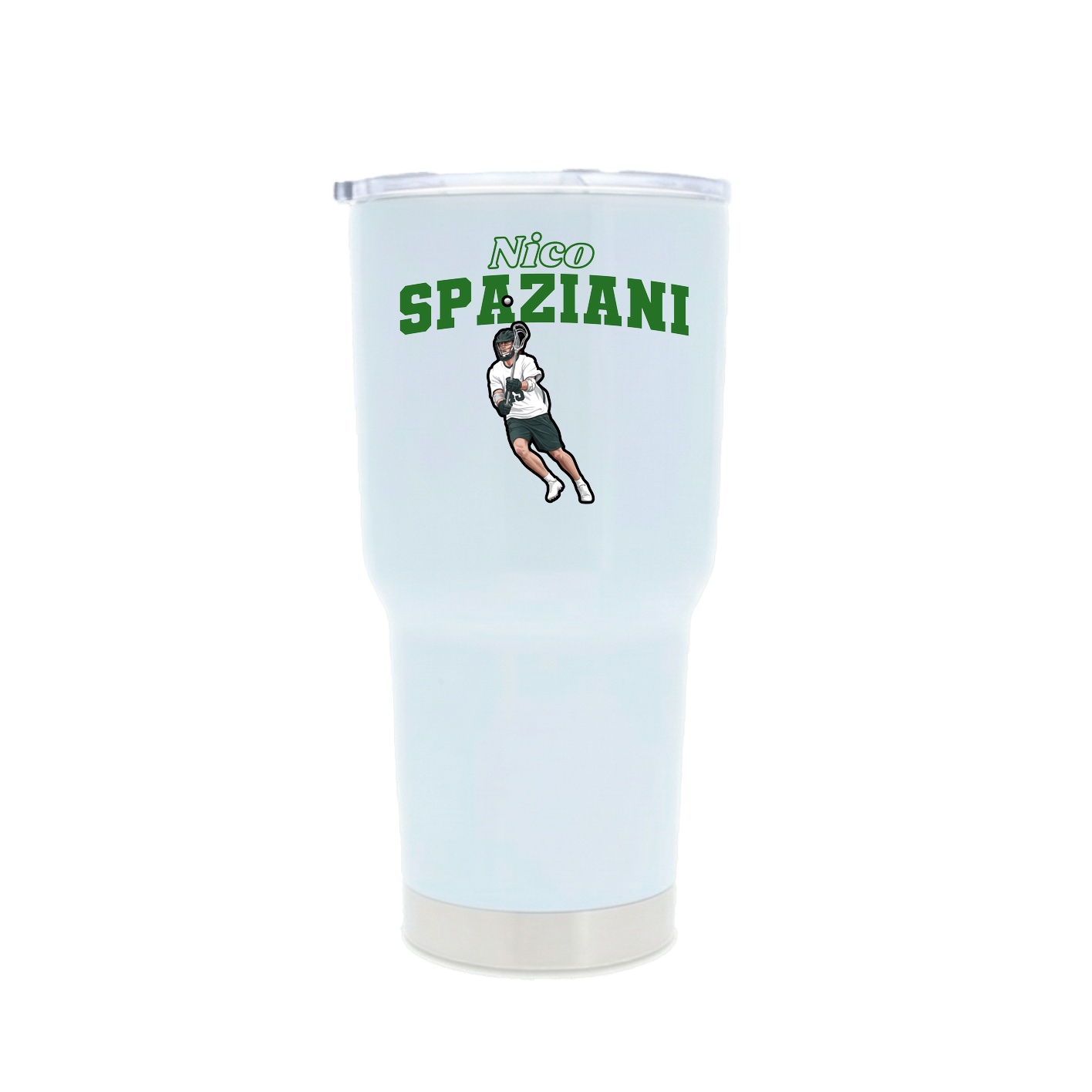 30oz Stainless Steel Tumbler — Name Arch in White
