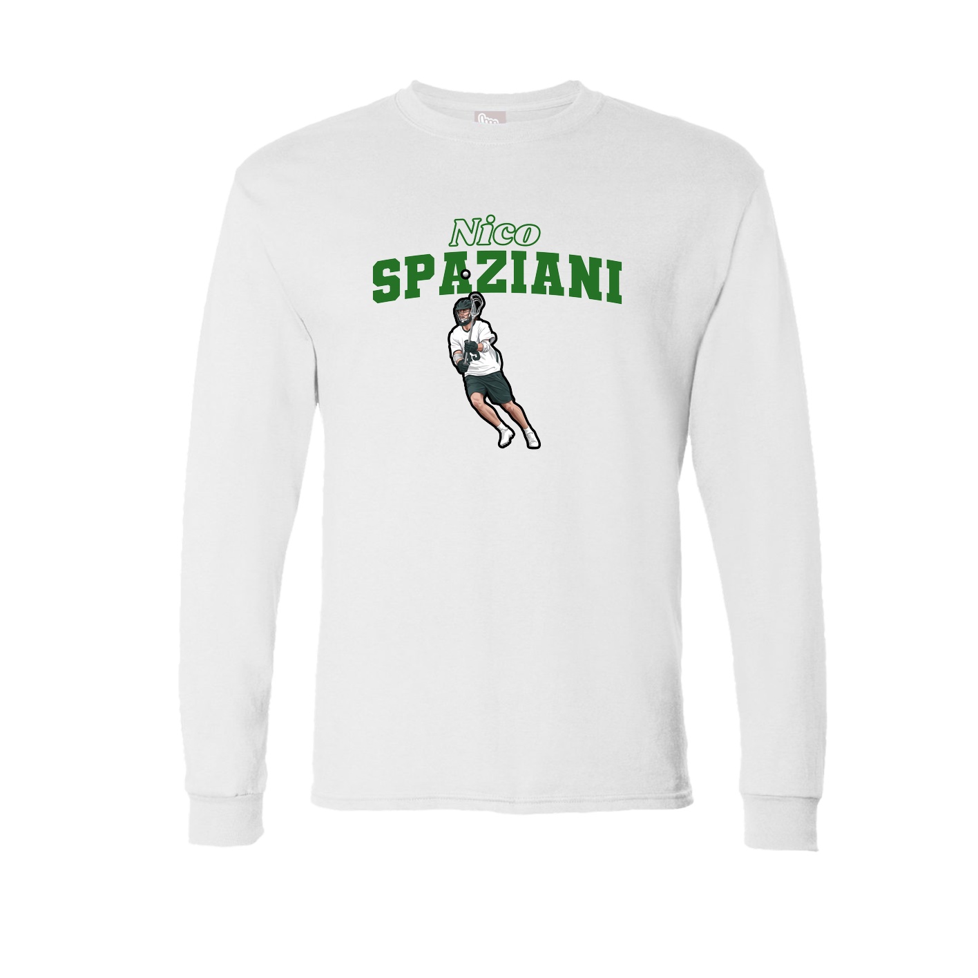 Long Sleeve Tee — Name Arch in White
