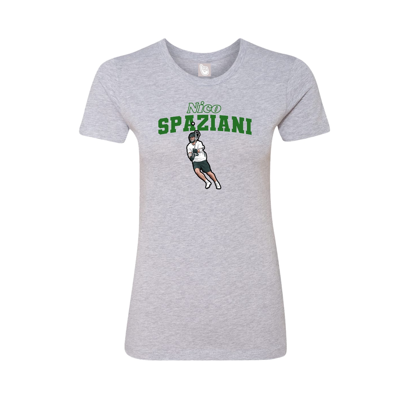 Fitted Women's Tee — Name Arch in Grey