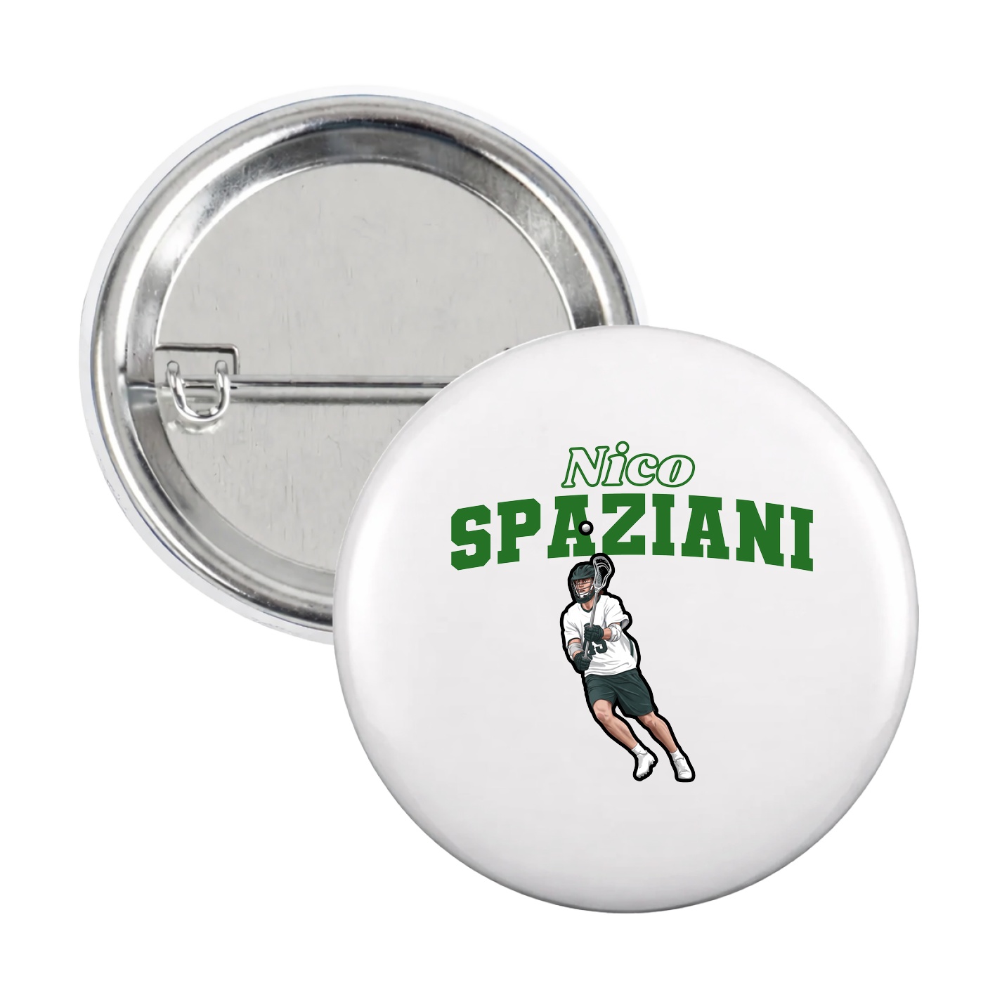 Game Day Button — Name Arch in White