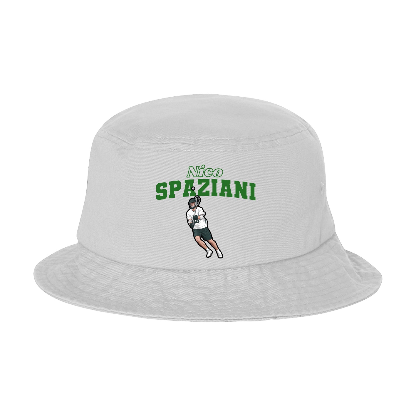 Bucket Cap — Name Arch in White