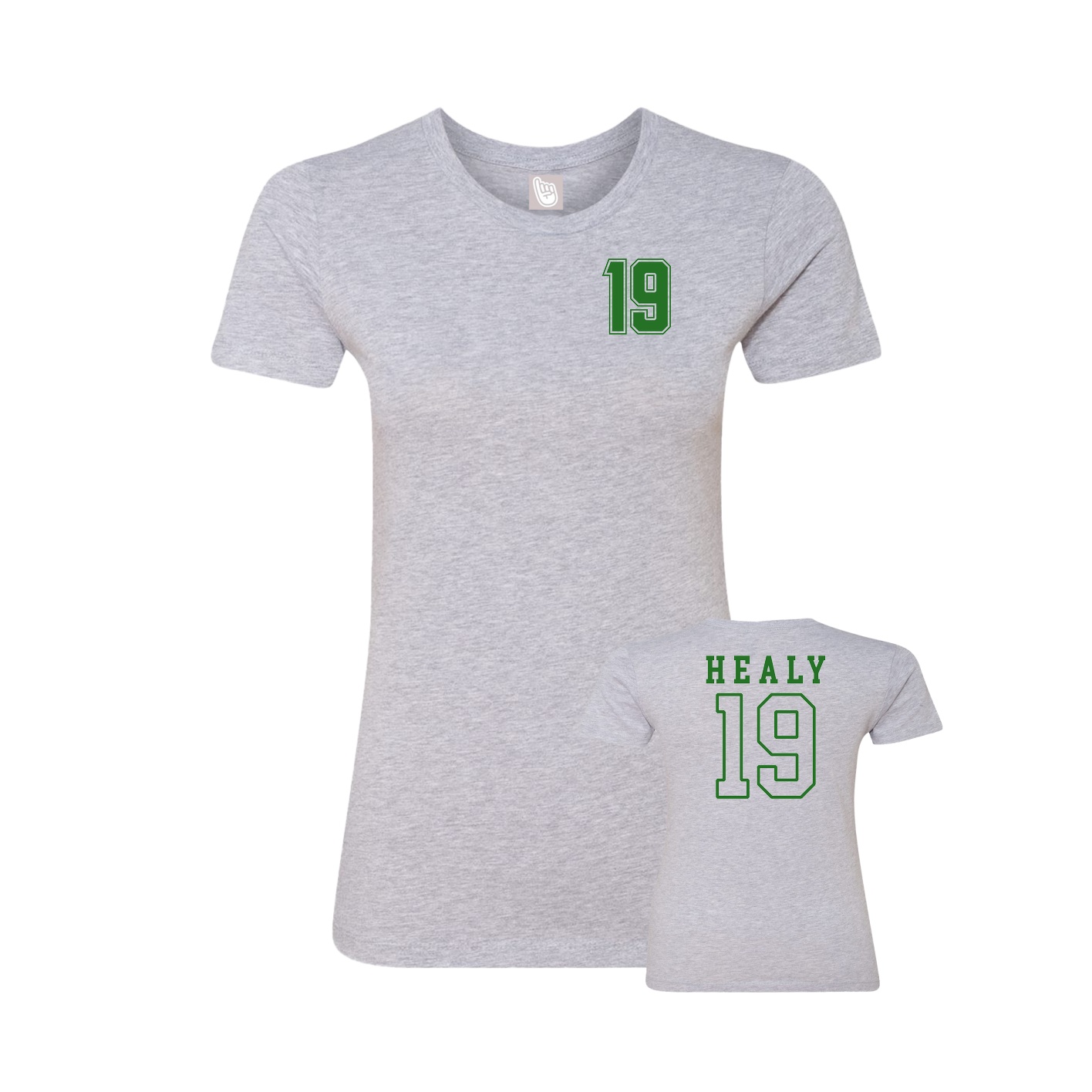Fitted Women's Tee — Chest Back in Grey