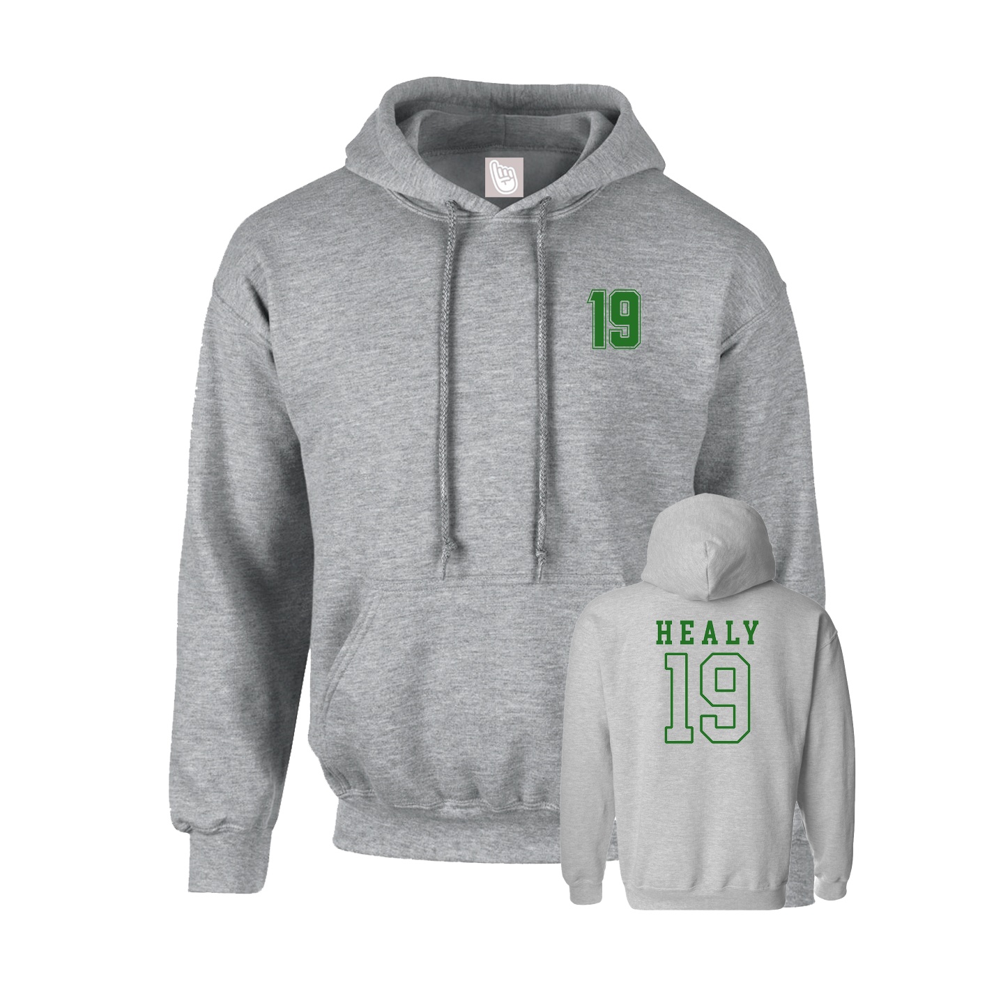 Hoodie — Chest Back in Grey