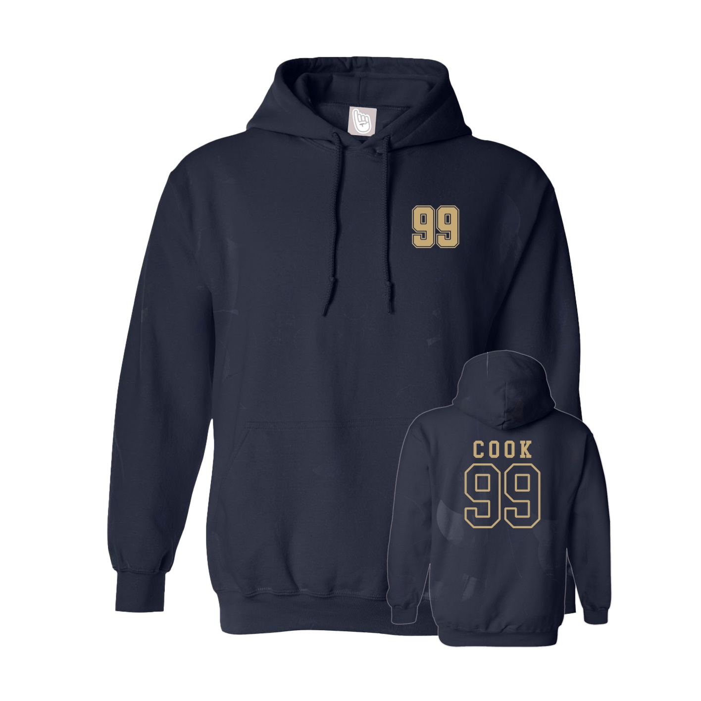 Hoodie — Chest Back in Navy