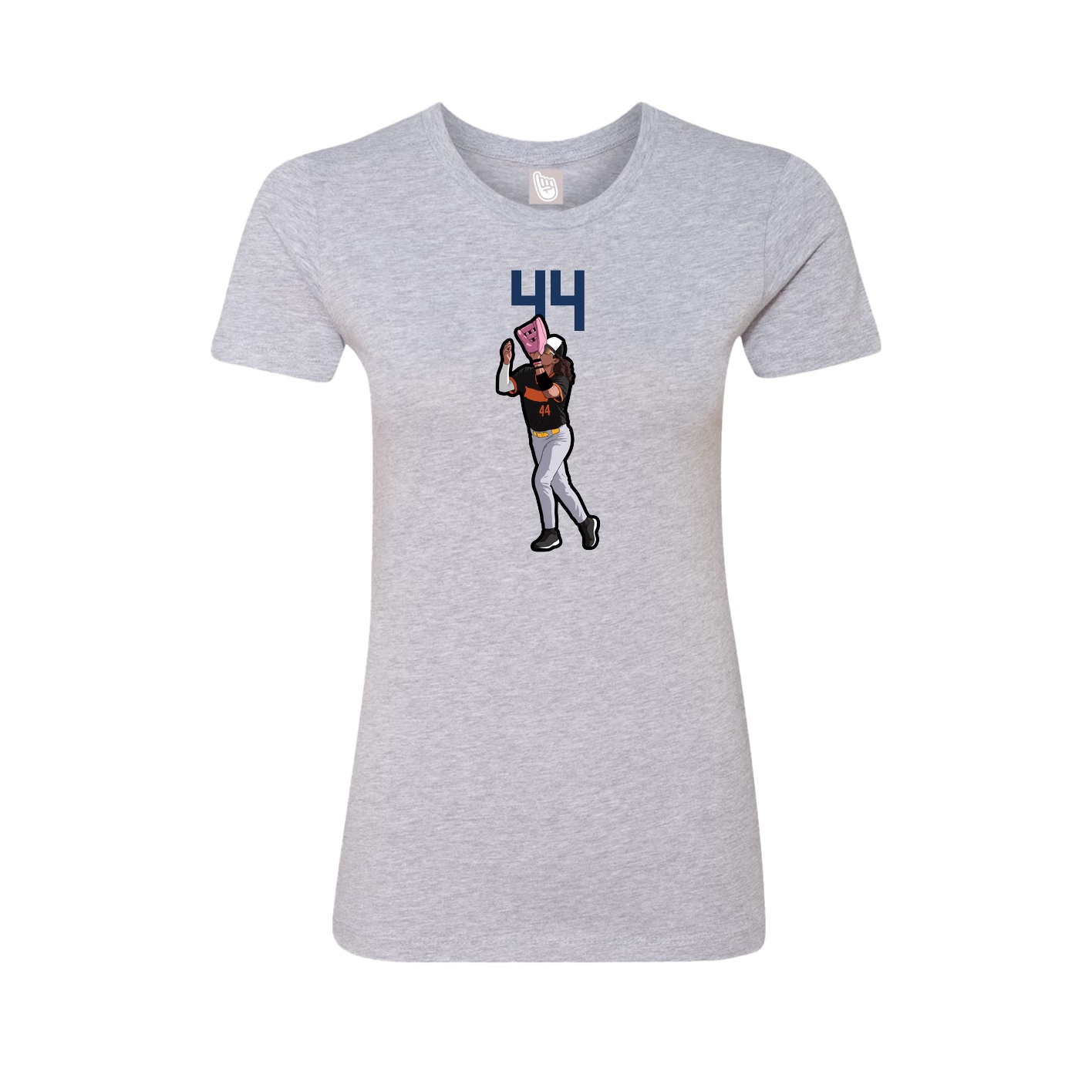 Fitted Women's Tee — Number Top in Grey