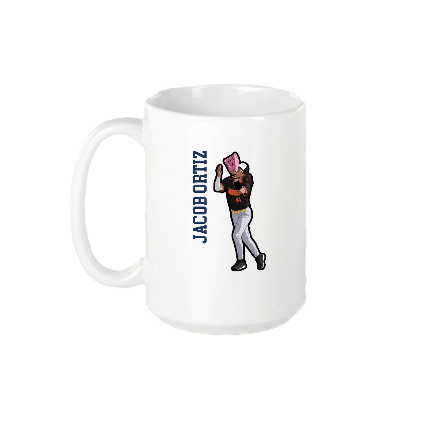 15oz Coffee Mug — Name Vertical in White