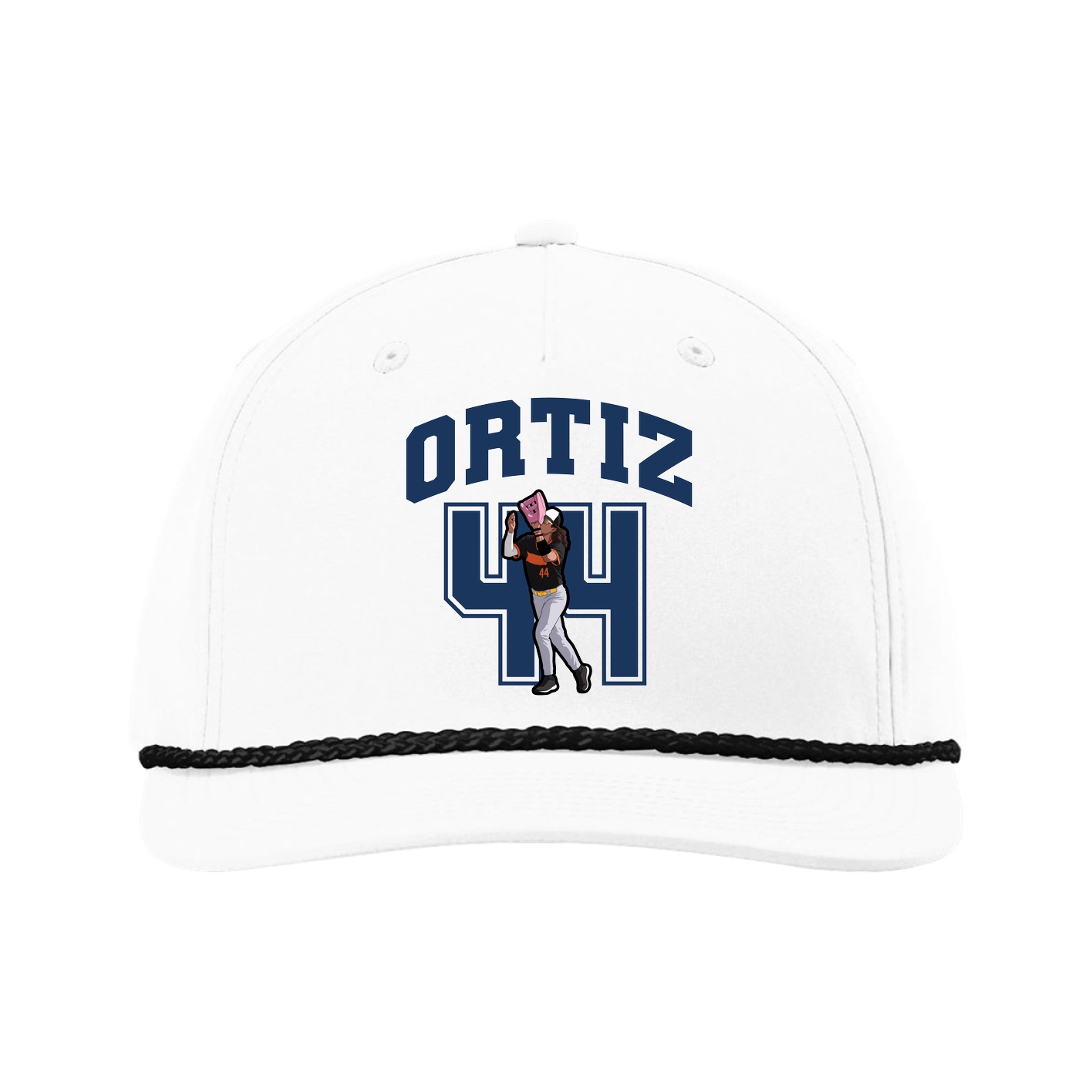 Five-Panel Classic Rope Cap — Number in White