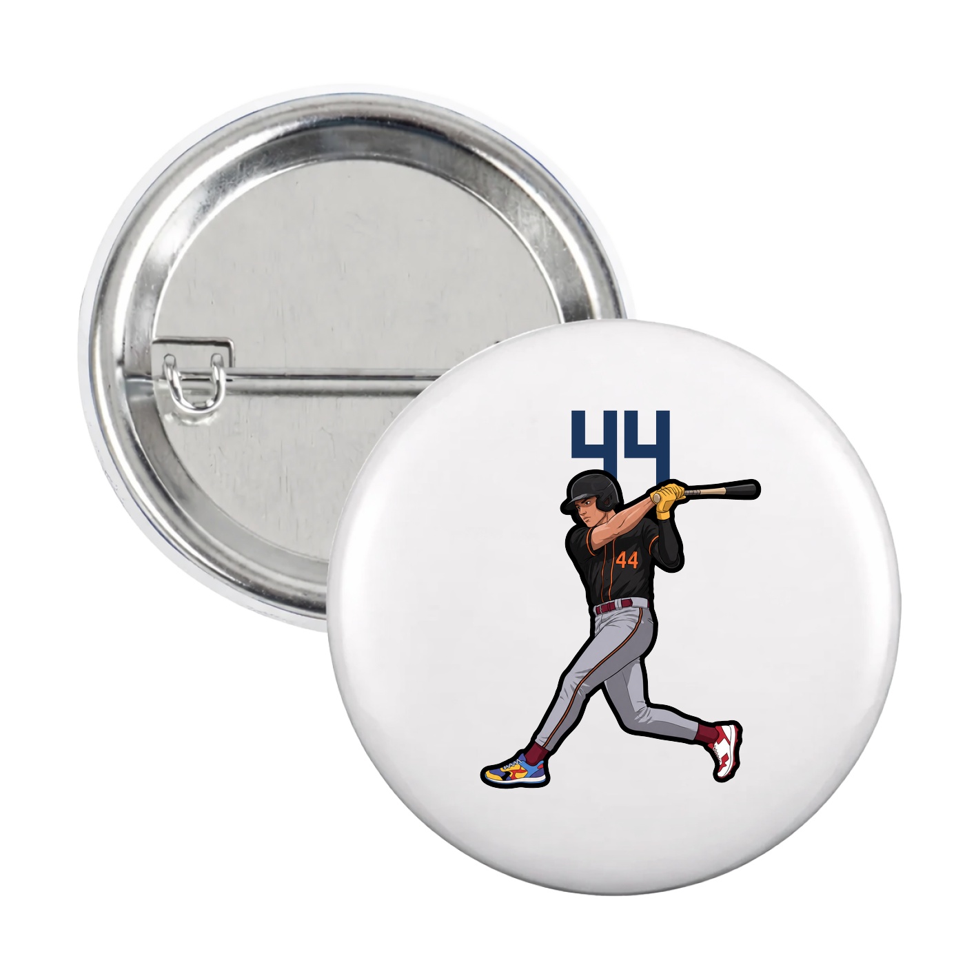 Game Day Button — Number Top in White
