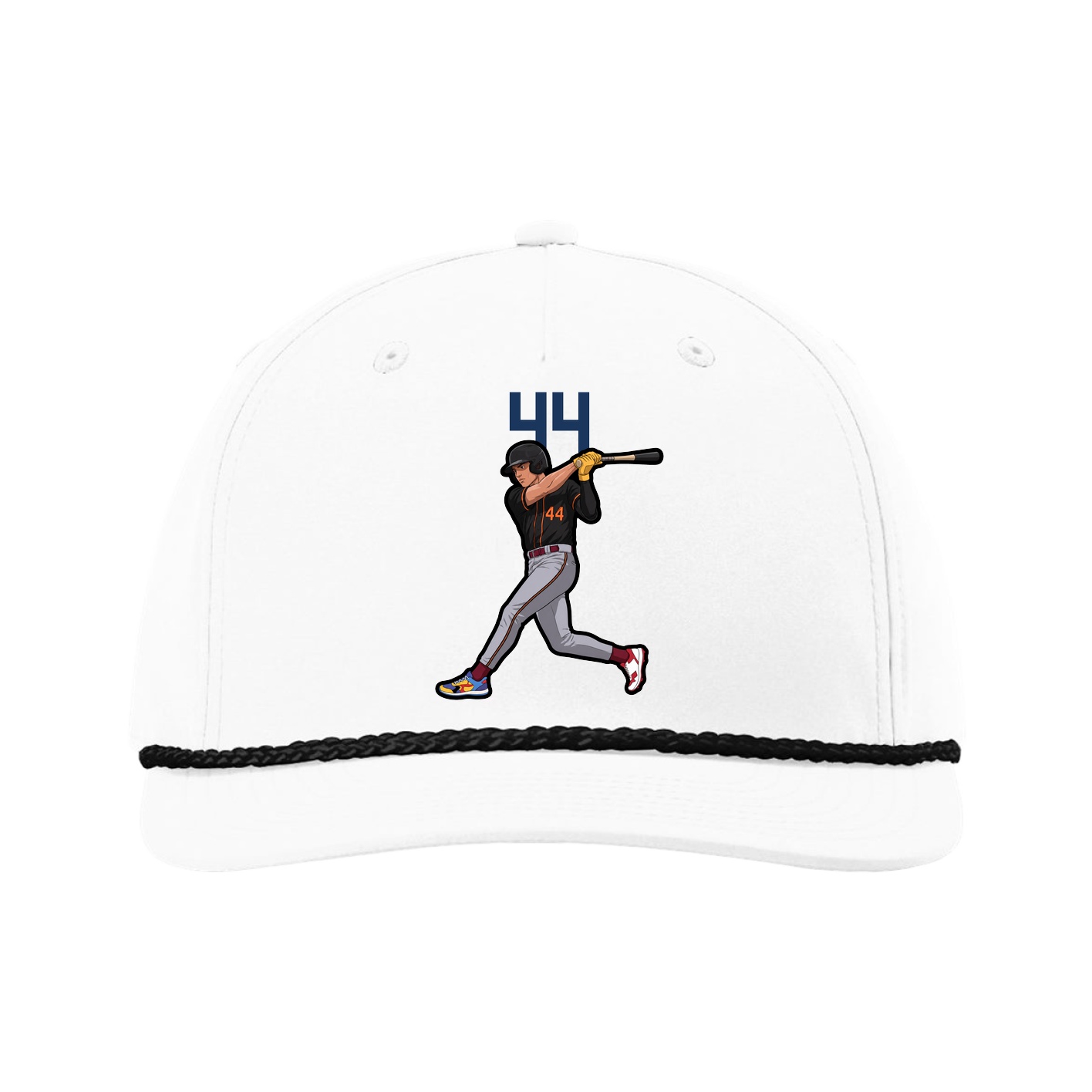 Five-Panel Classic Rope Cap — Number Top in White