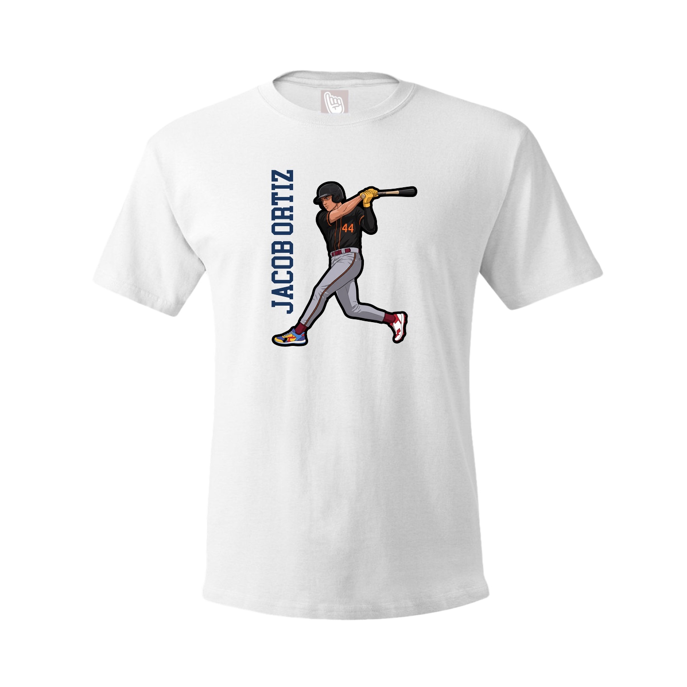 Tee — Name Vertical in White