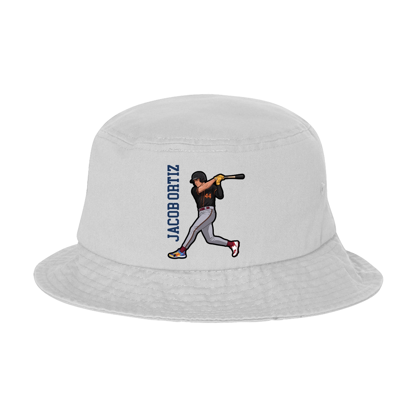 Bucket Cap — Name Vertical in White