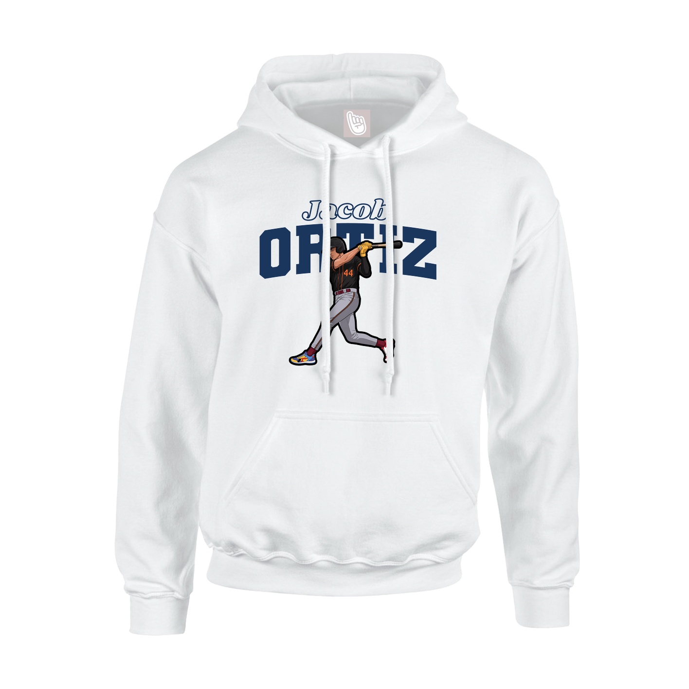 Youth Hoodie — Name Arch in White