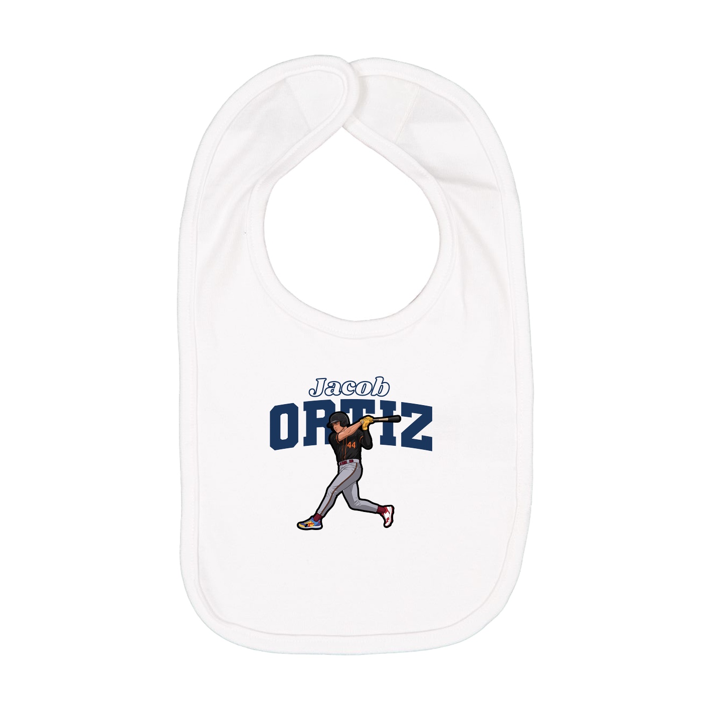 Infant Bib — Name Arch in White