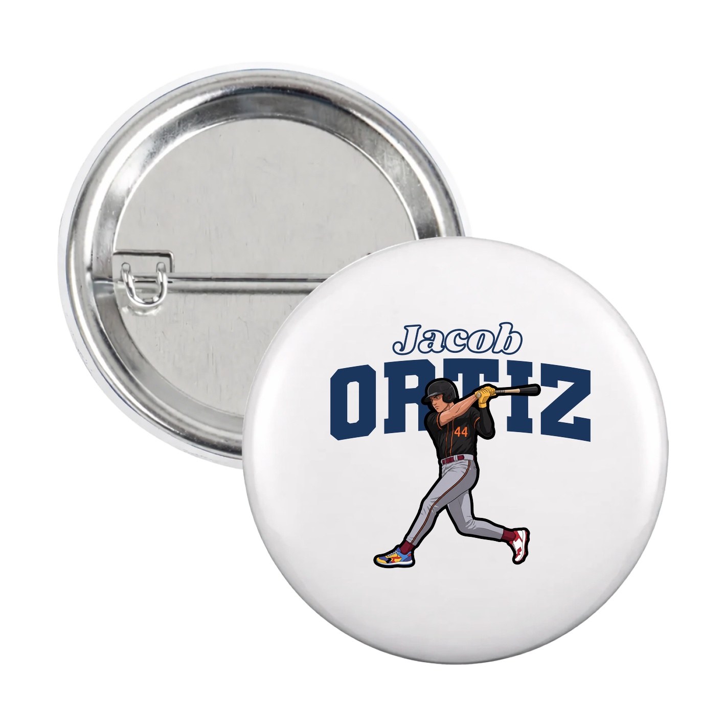Game Day Button — Name Arch in White
