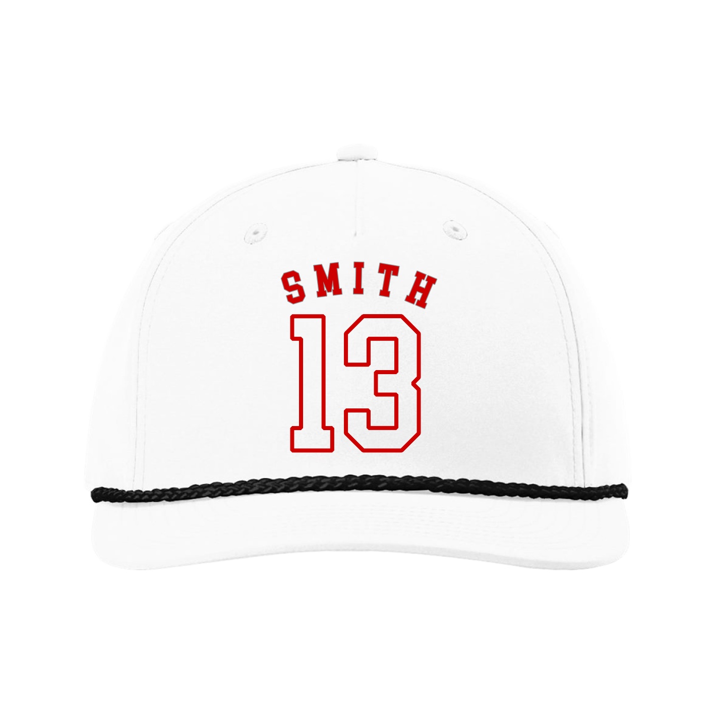 Five-Panel Classic Rope Cap — Shirsey Arch in White