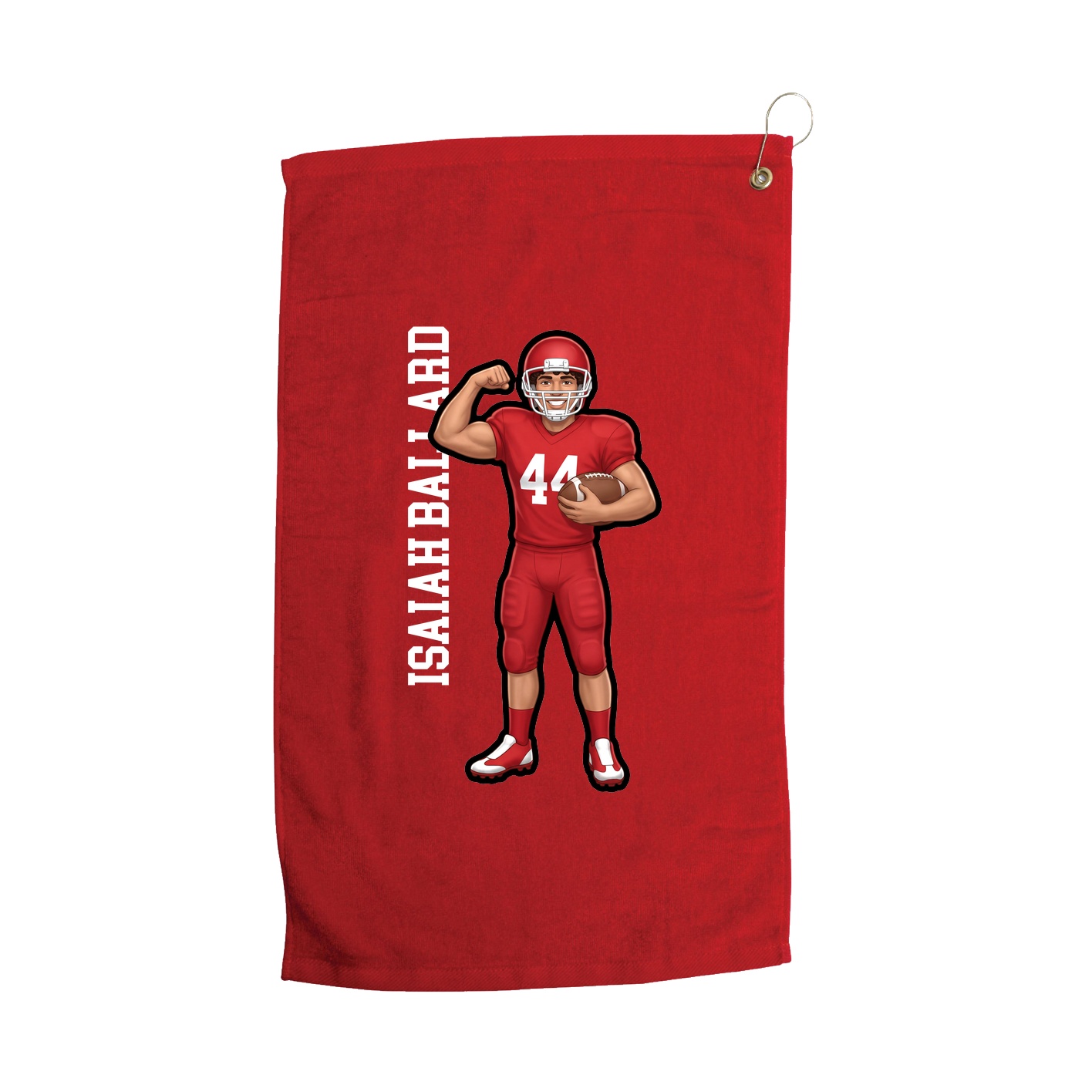 Golf Towel — Name Vertical in Red