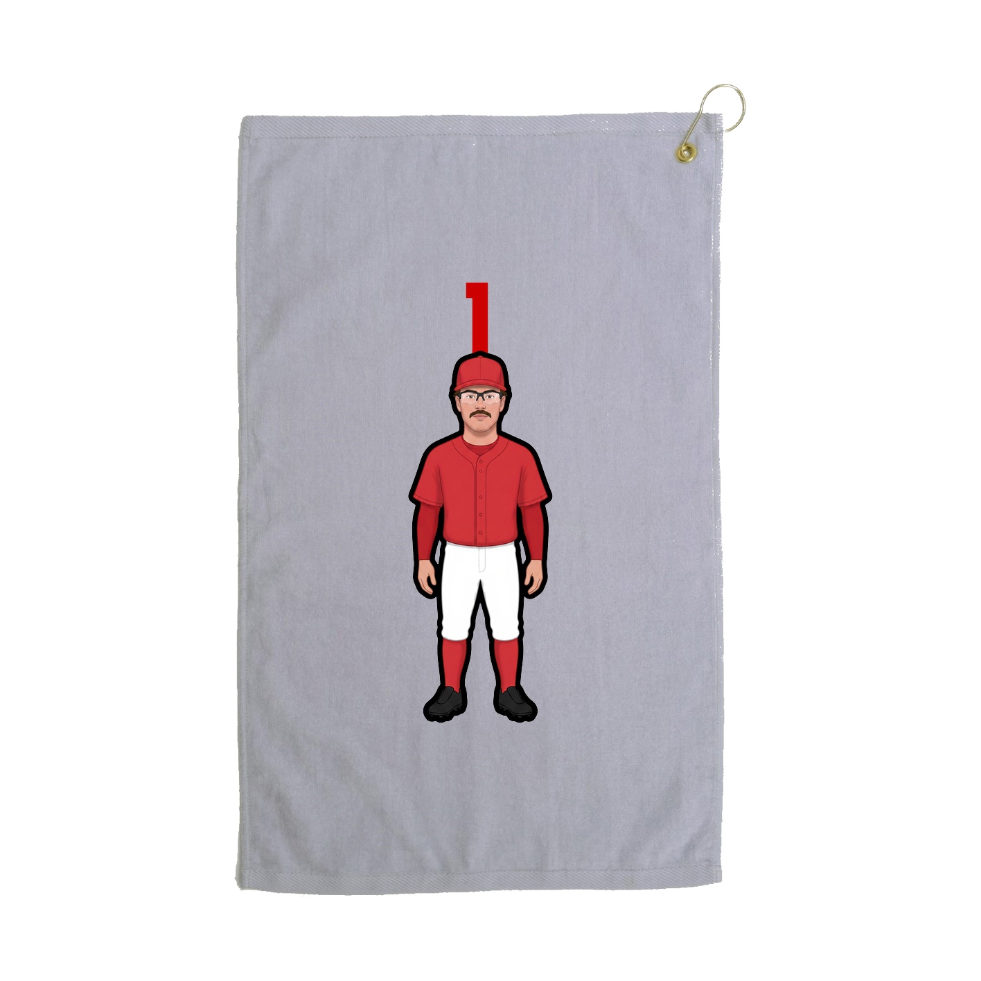 Golf Towel — Number Top in Grey