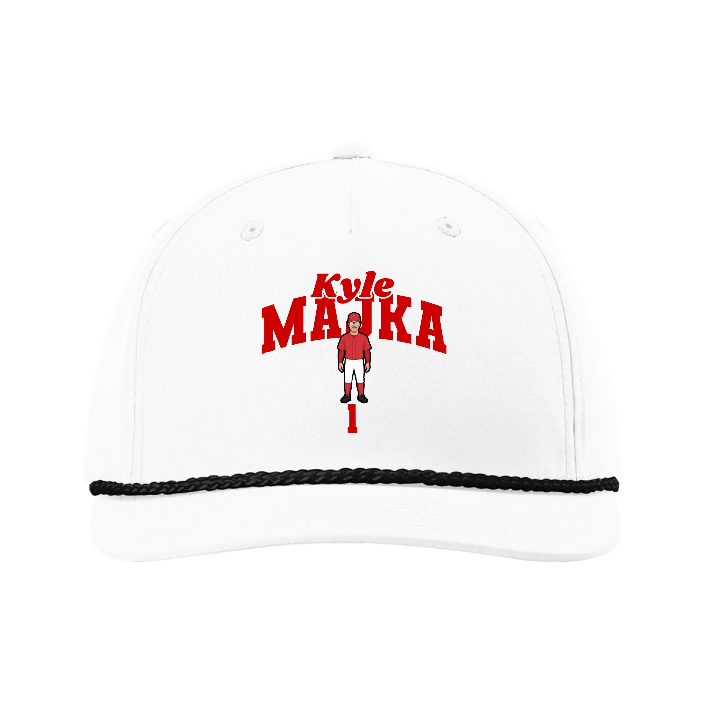 Five-Panel Classic Rope Cap — Signature Arch in White