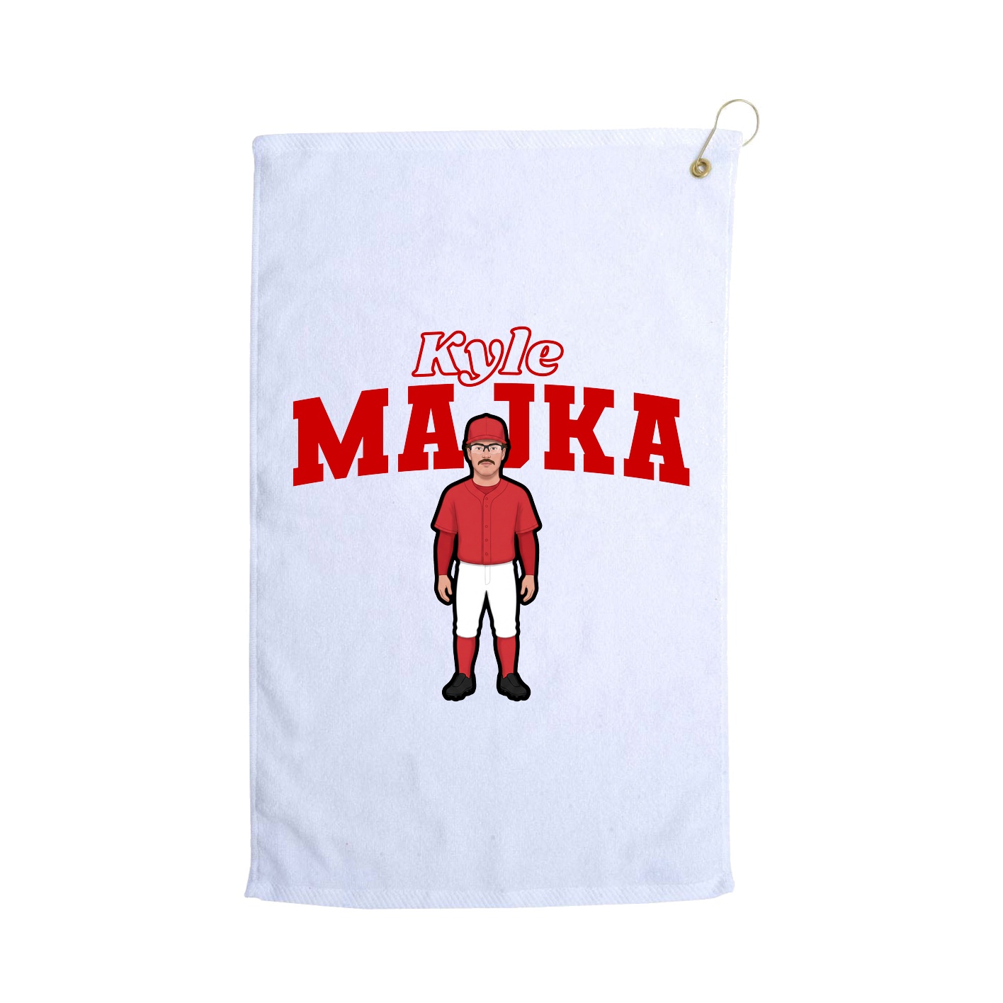 Golf Towel — Name Arch in White