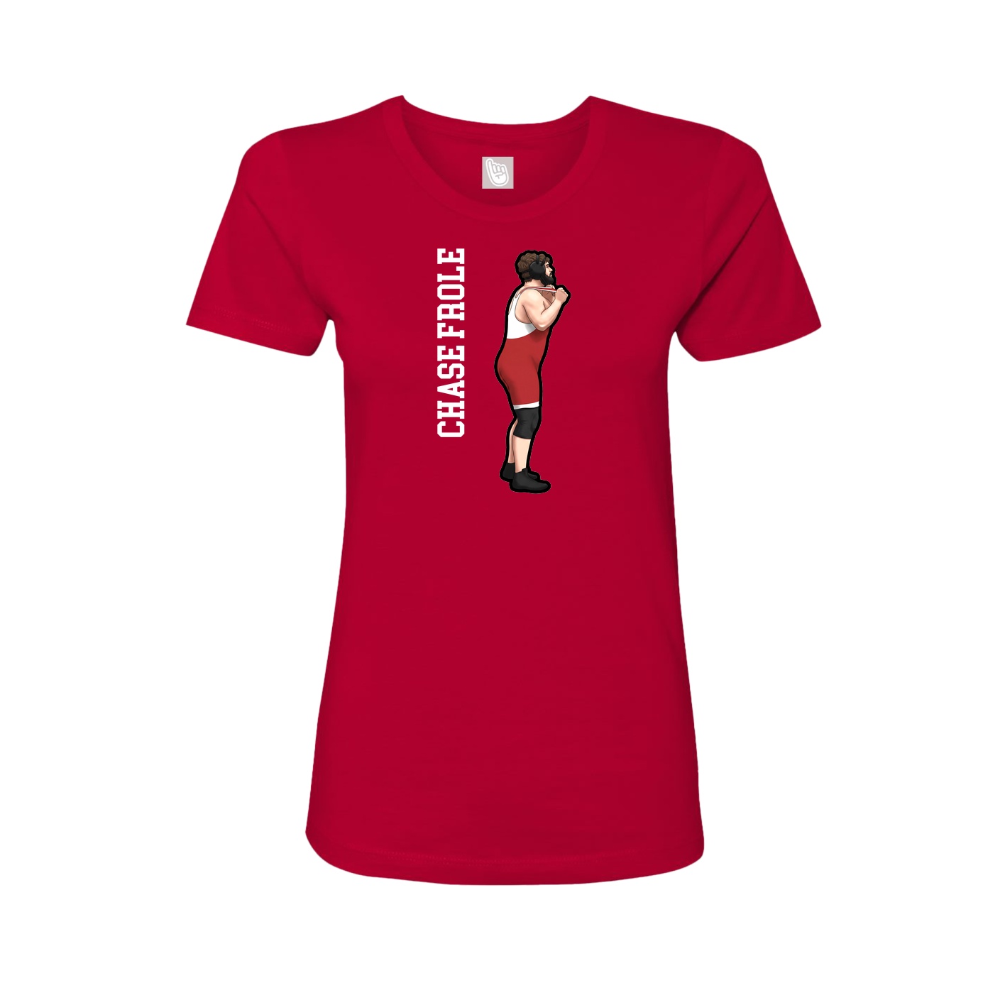Womens Tee — Name Vertical in Red