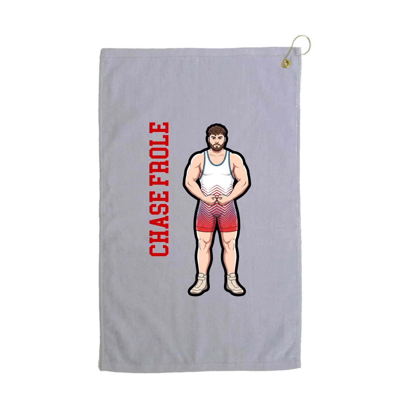 Golf Towel — Name Vertical in Grey