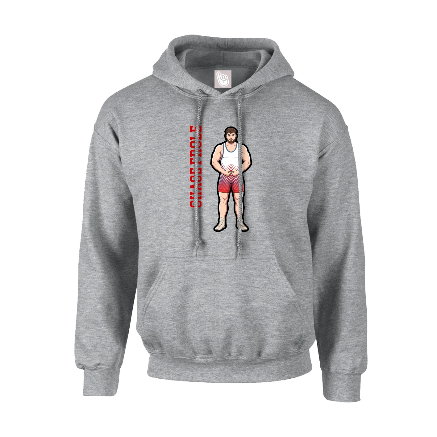 Youth Hoodie — Name Vertical in Grey