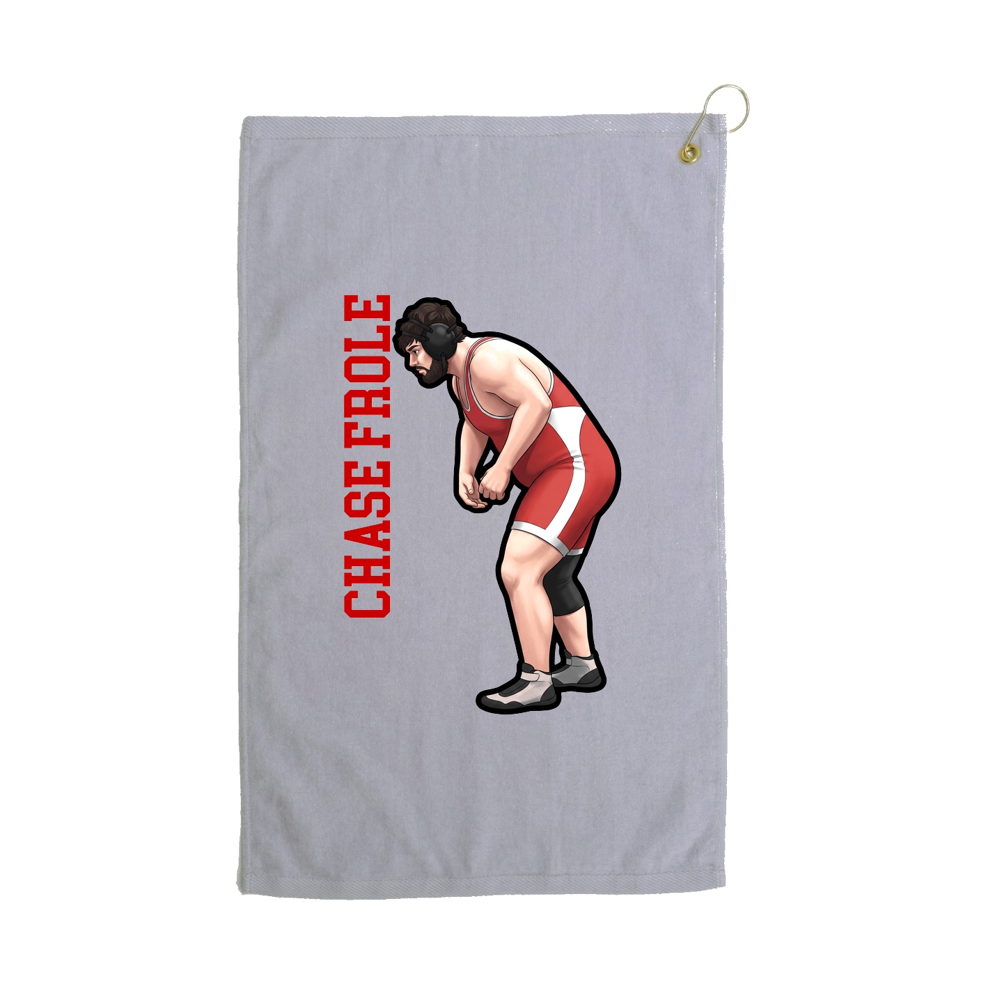 Golf Towel — Name Vertical in Grey
