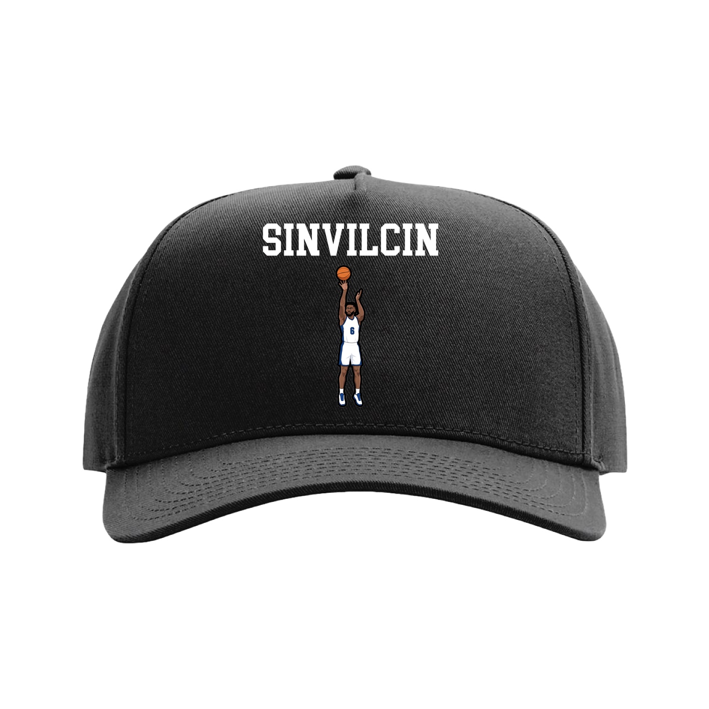 Full Fabric Five-Panel Champ Cap — Shirsey in Black