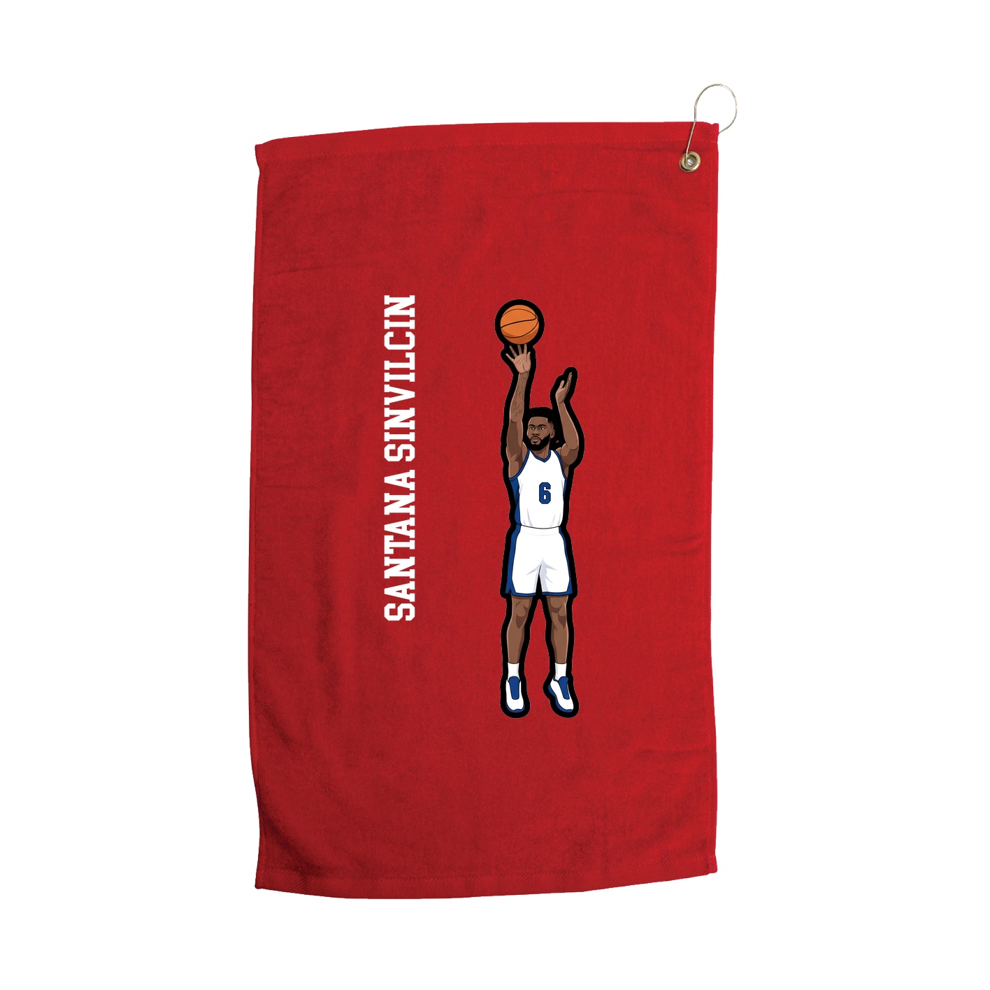 Golf Towel — Name Vertical in Red