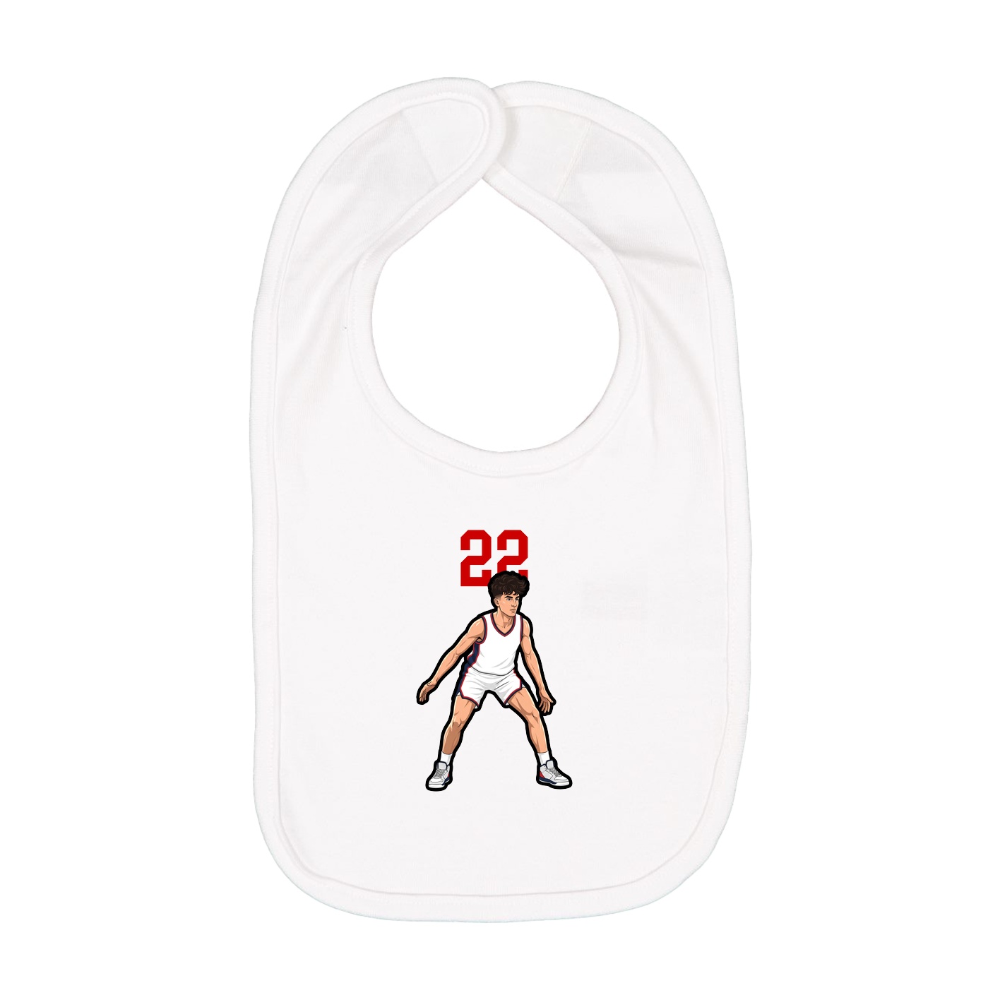 Infant Bib — Number Top in White