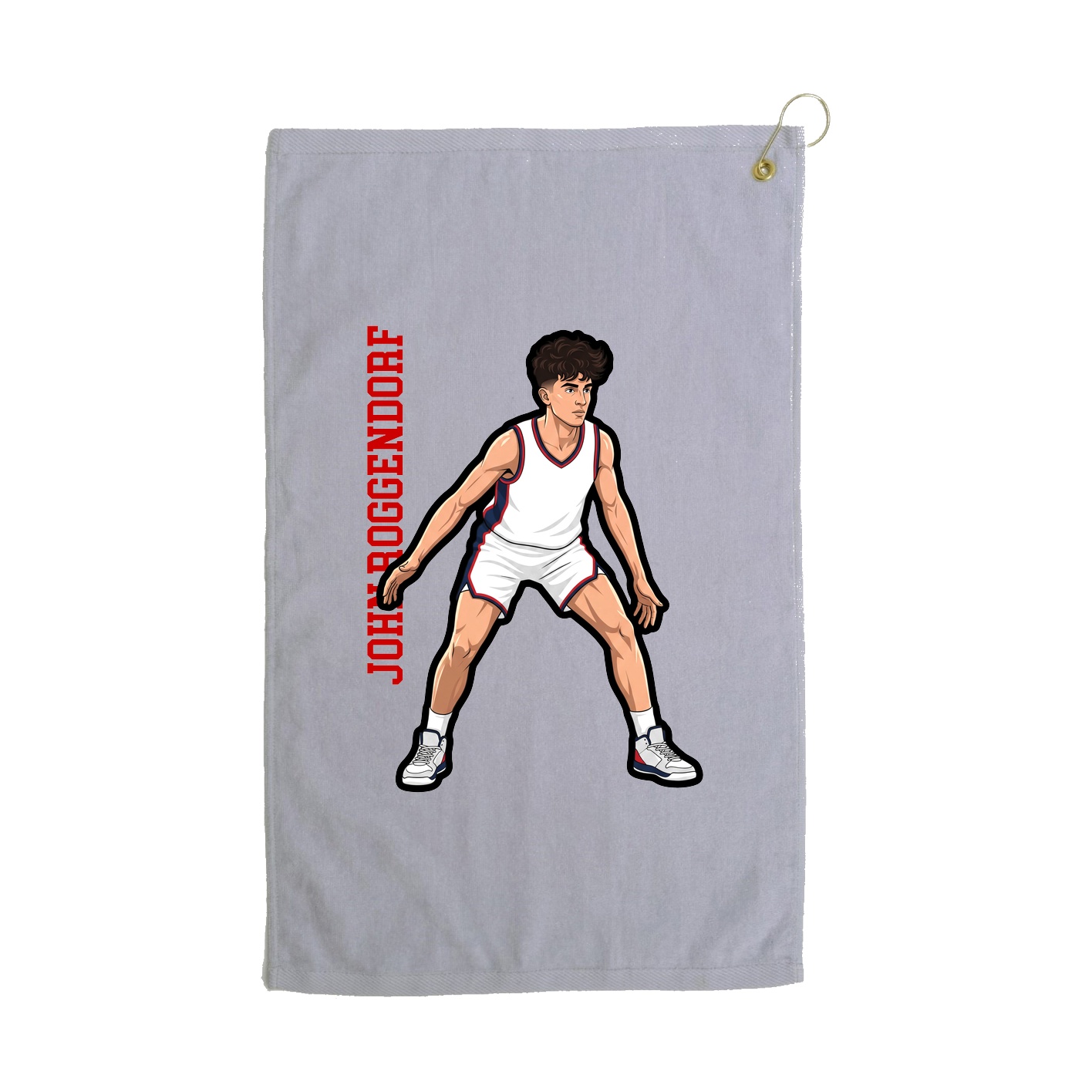 Golf Towel — Name Vertical in Grey