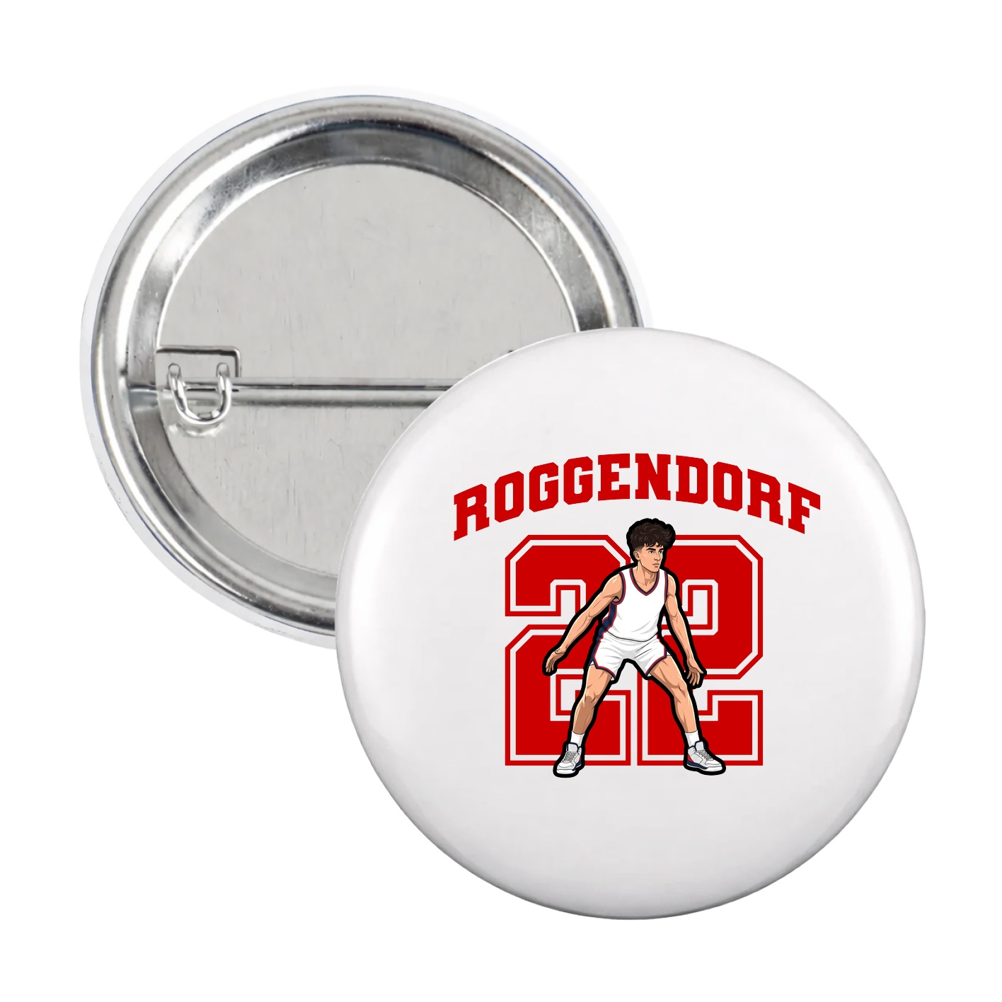 Game Day Button — Number in White