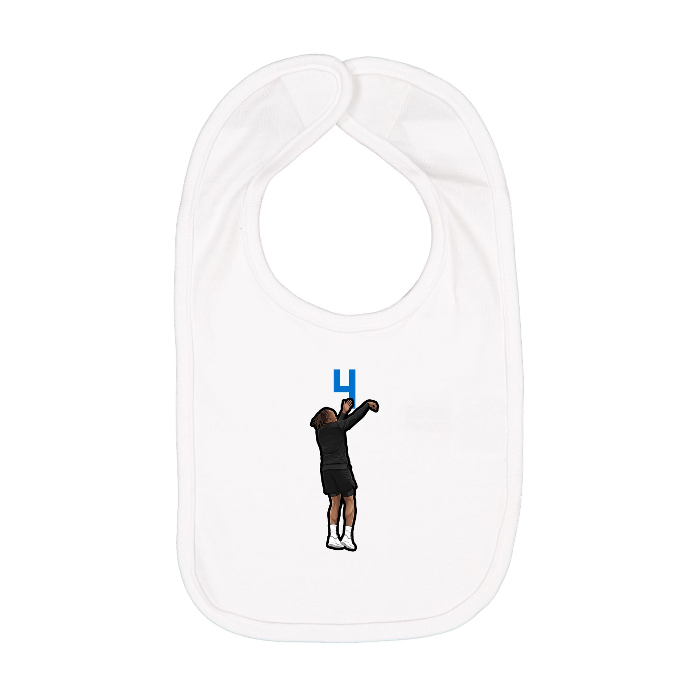 Infant Bib — Number Top in White