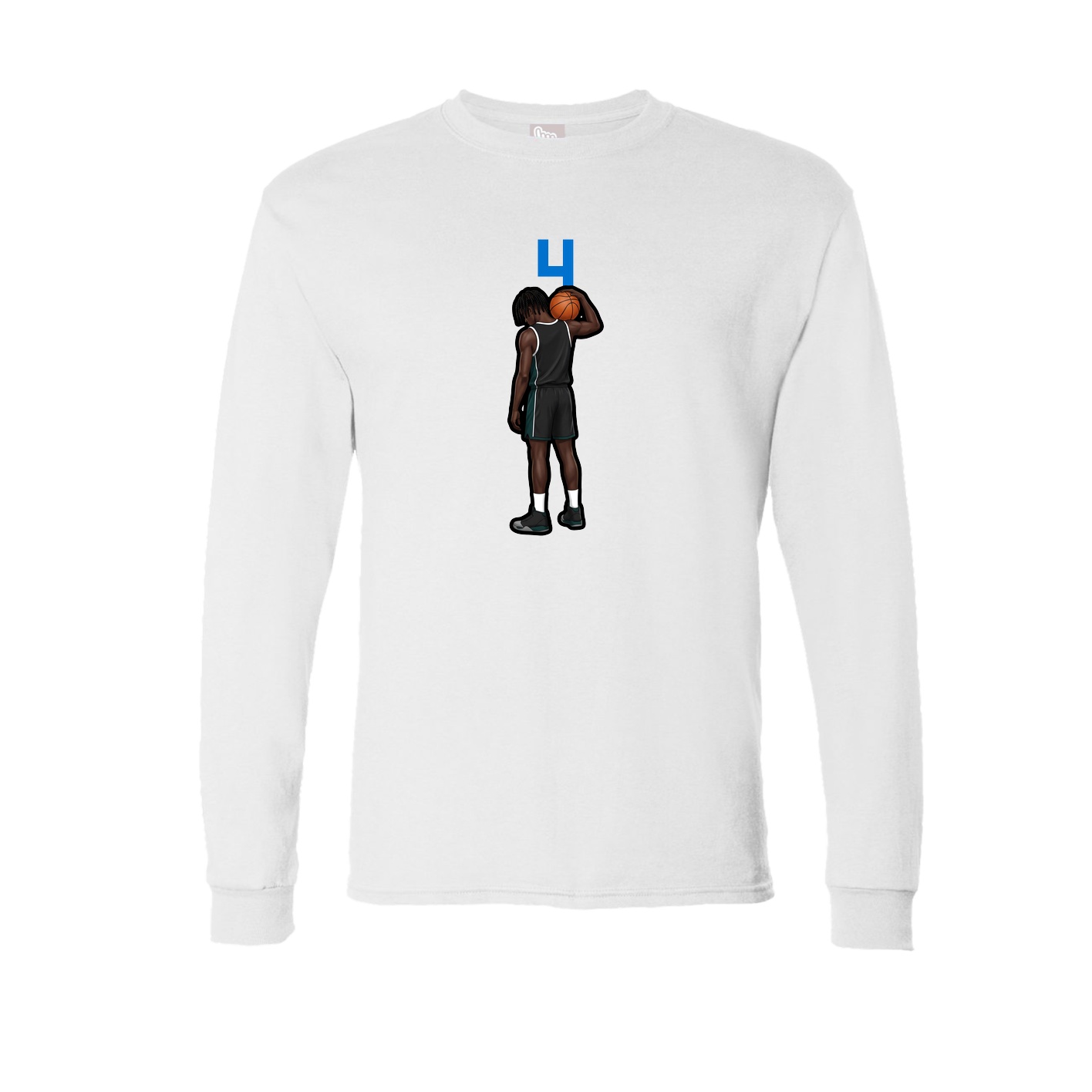 Long Sleeve Tee — Number Top in White