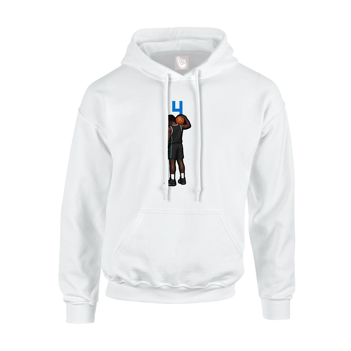 Youth Hoodie — Number Top in White