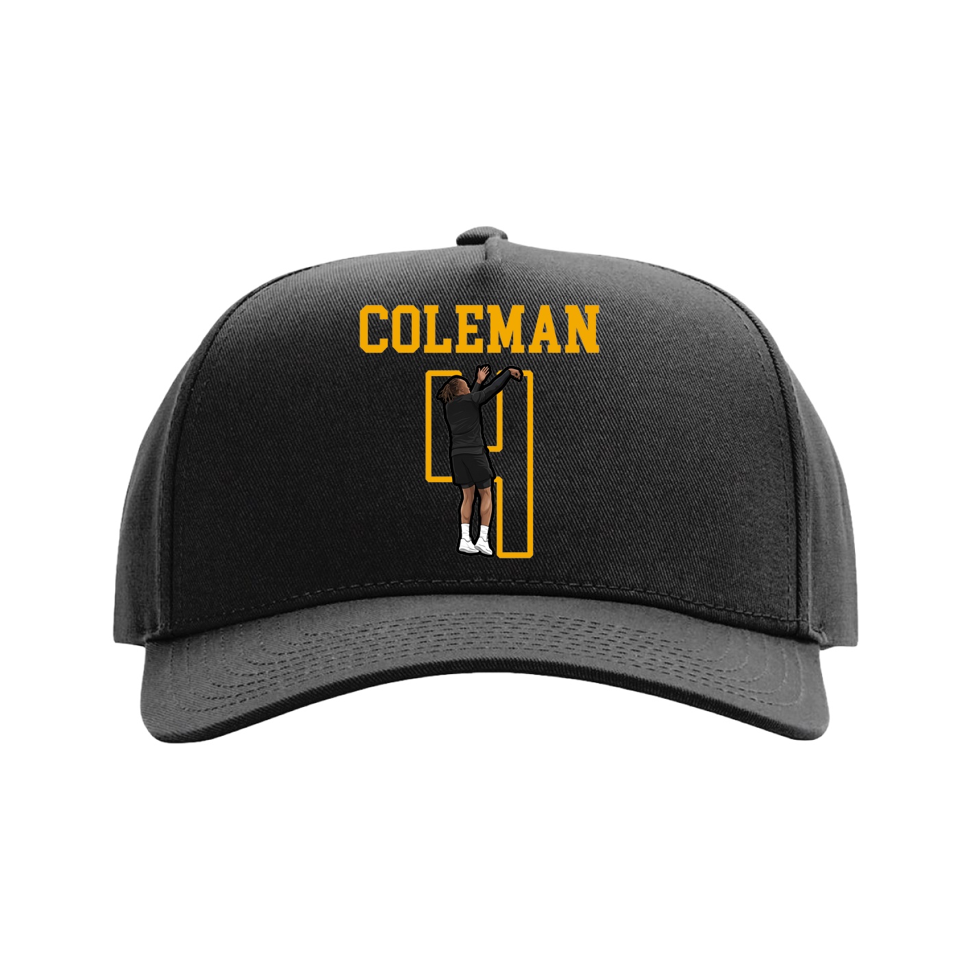 Full Fabric Five-Panel Champ Cap — Shirsey in Black