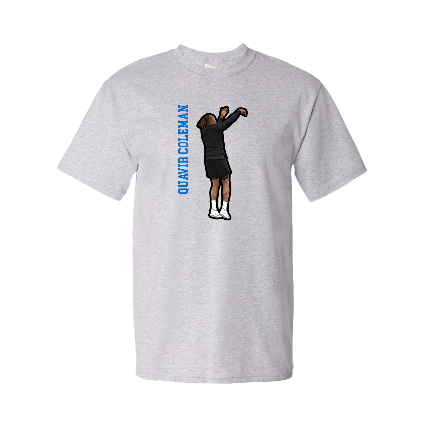 Youth Tee — Name Vertical in Grey