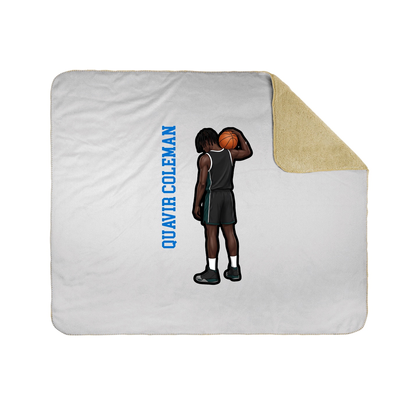 Throw Blanket — Name Vertical in White