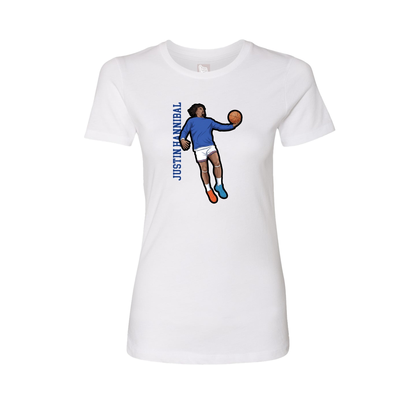 Womens Tee — Name Vertical in White