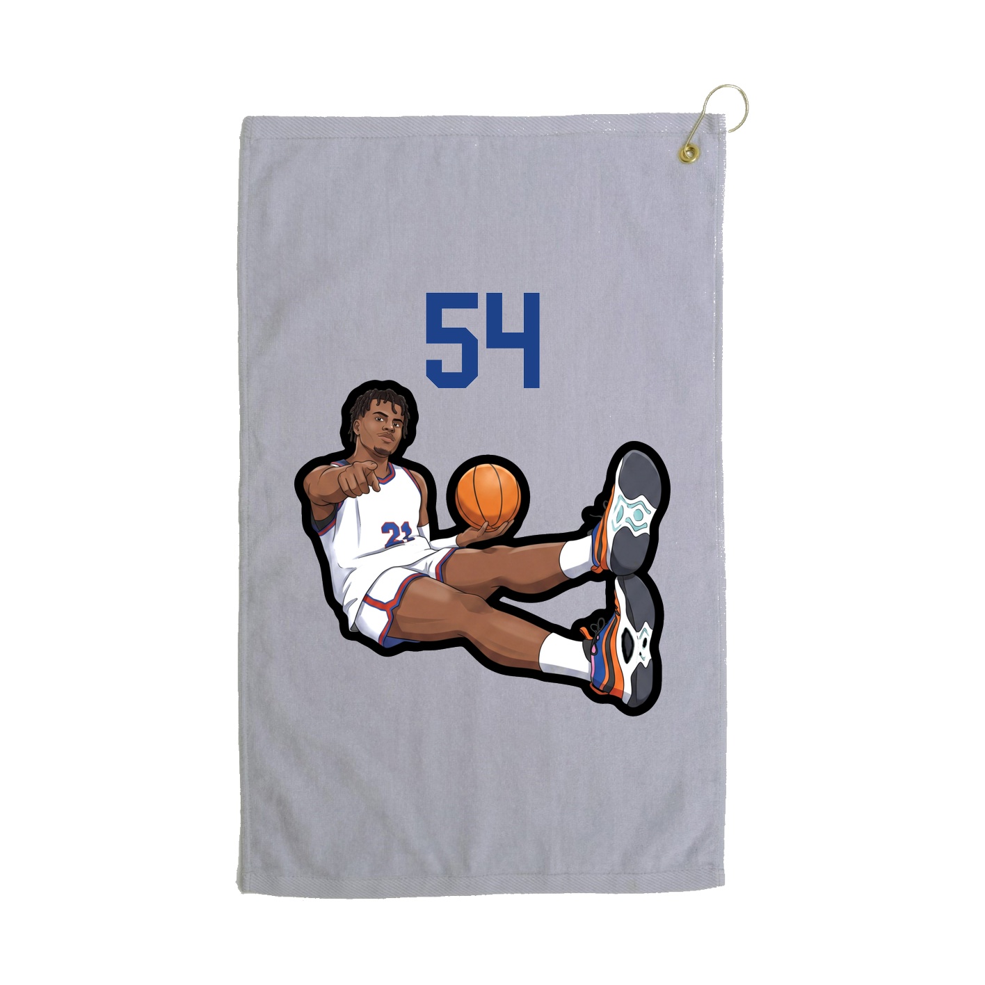 Golf Towel — Number Top in Grey