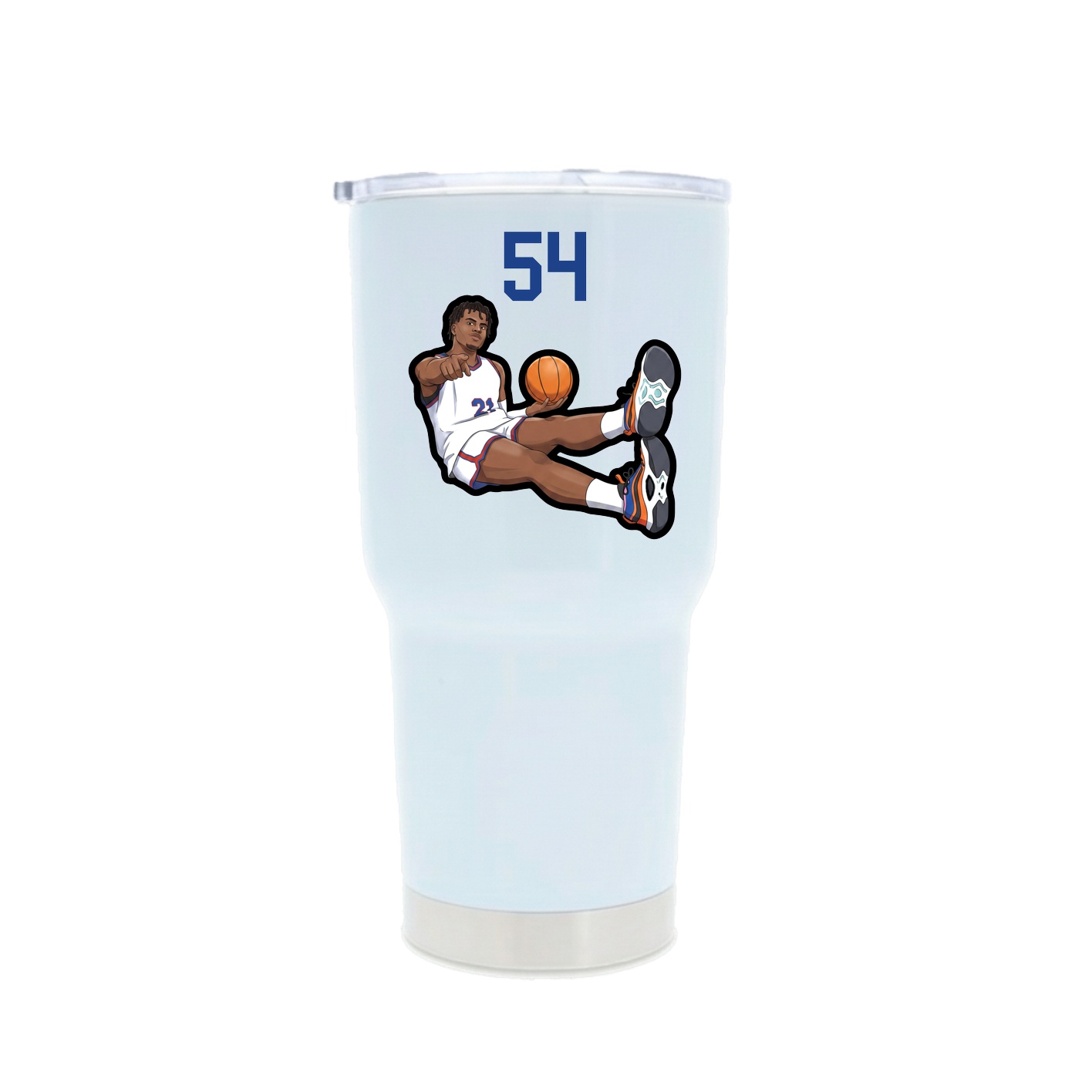 30oz Stainless Steel Tumbler — Number Top in White