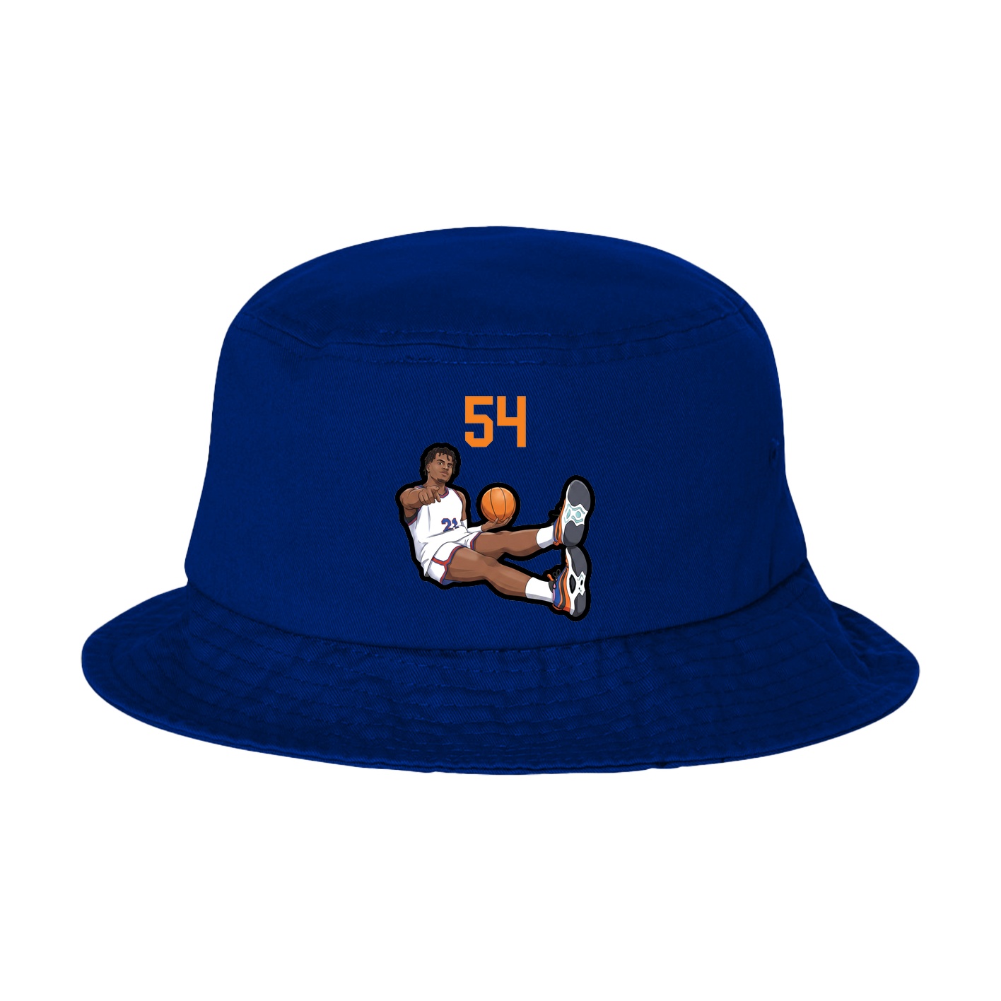 Bucket Cap — Number Top in Royal Blue