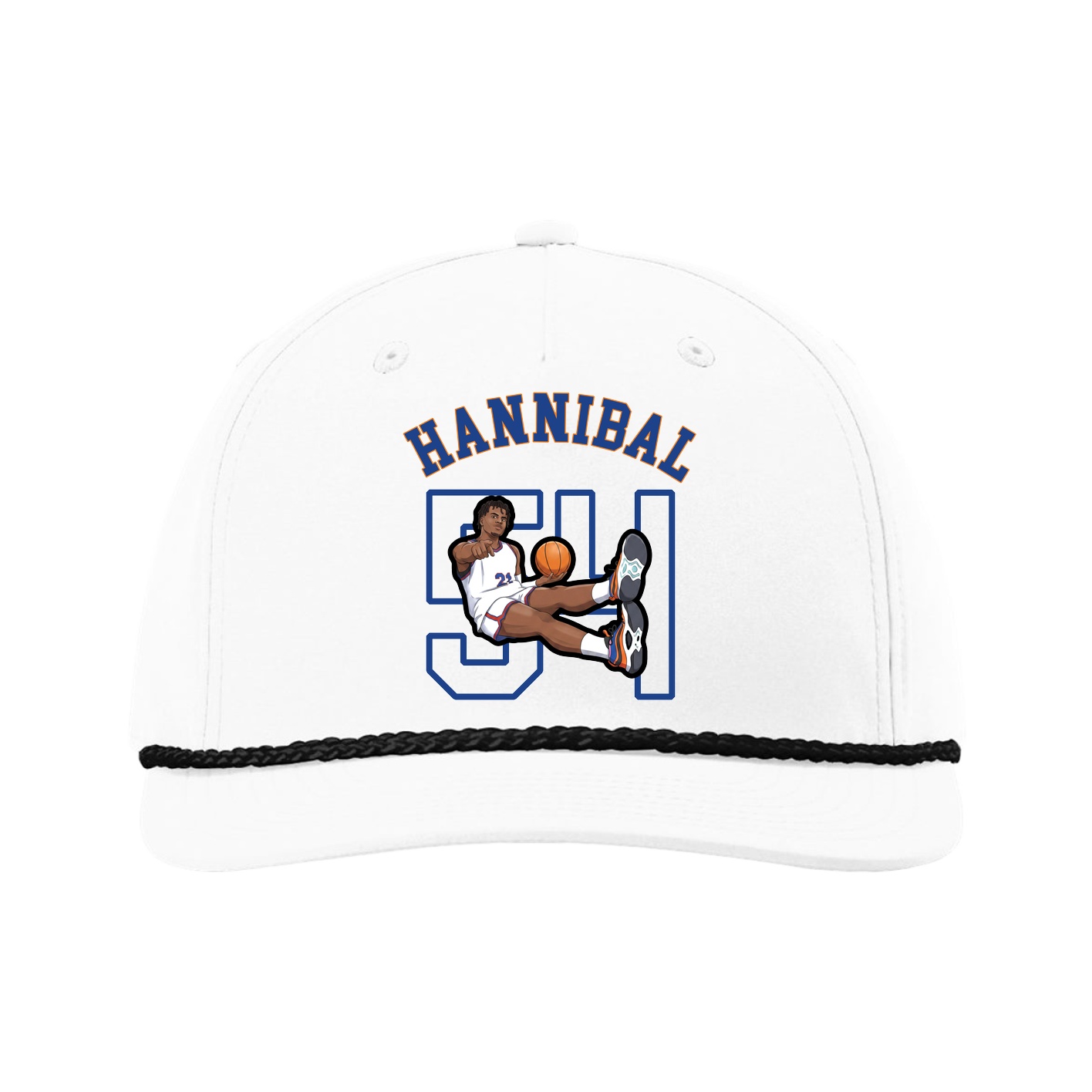 Five-Panel Classic Rope Cap — Shirsey Arch in White