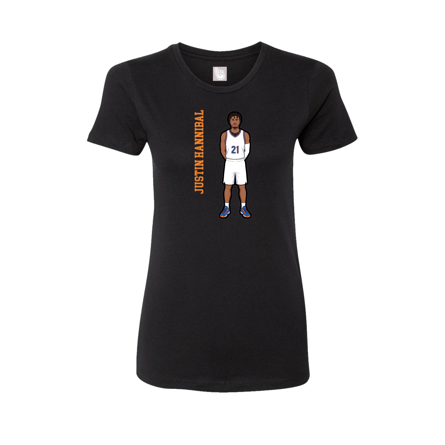 Womens Tee — Name Vertical in Black