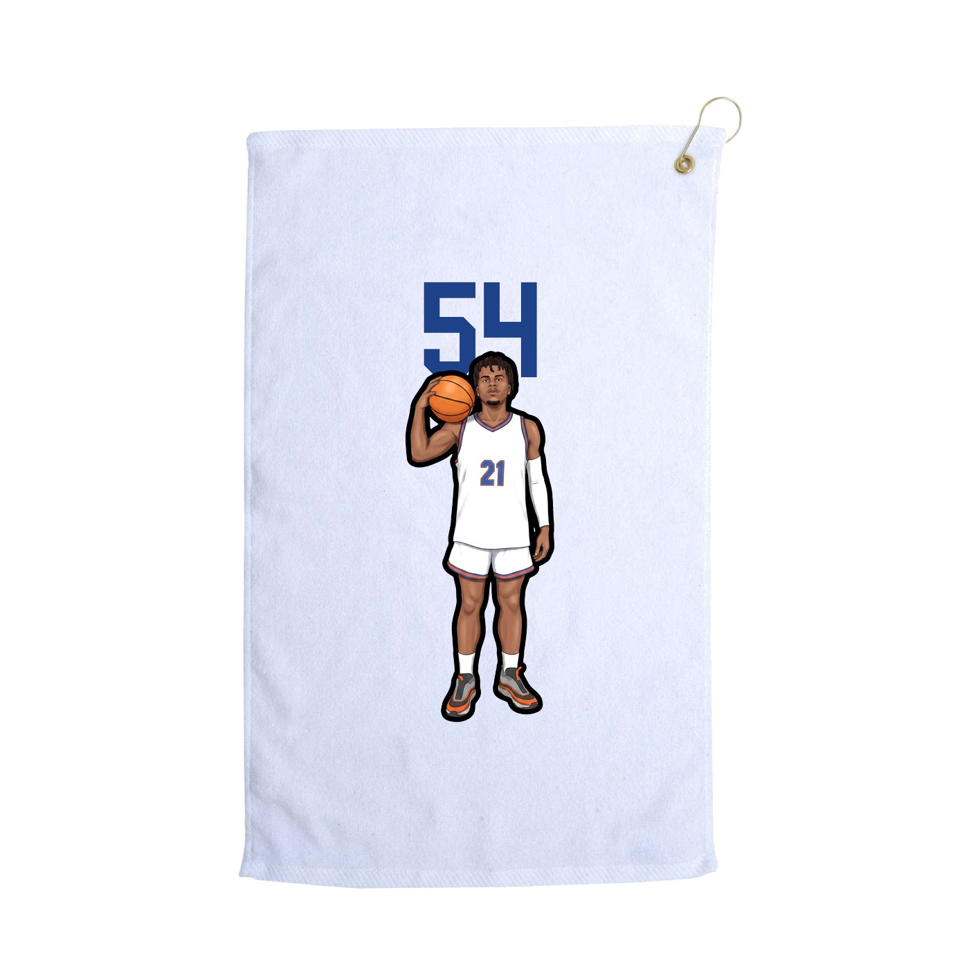 Golf Towel — Number Top in White