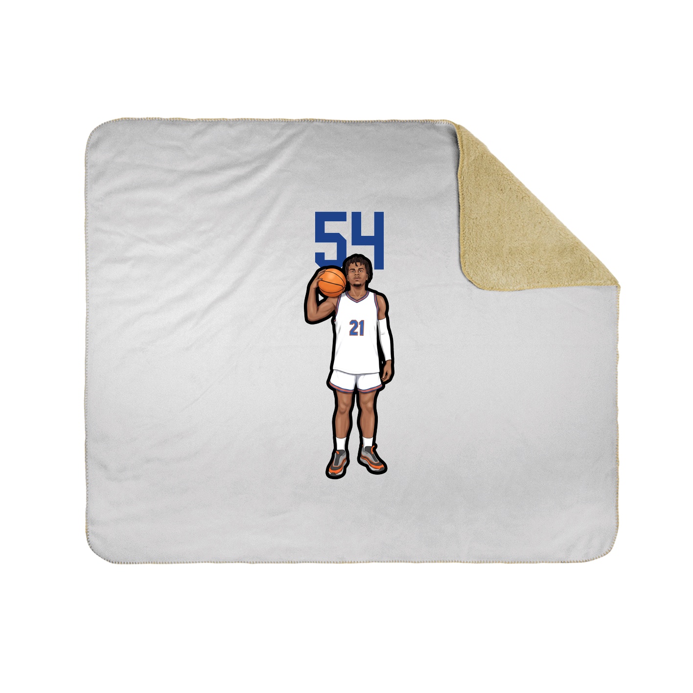 Throw Blanket — Number Top in White